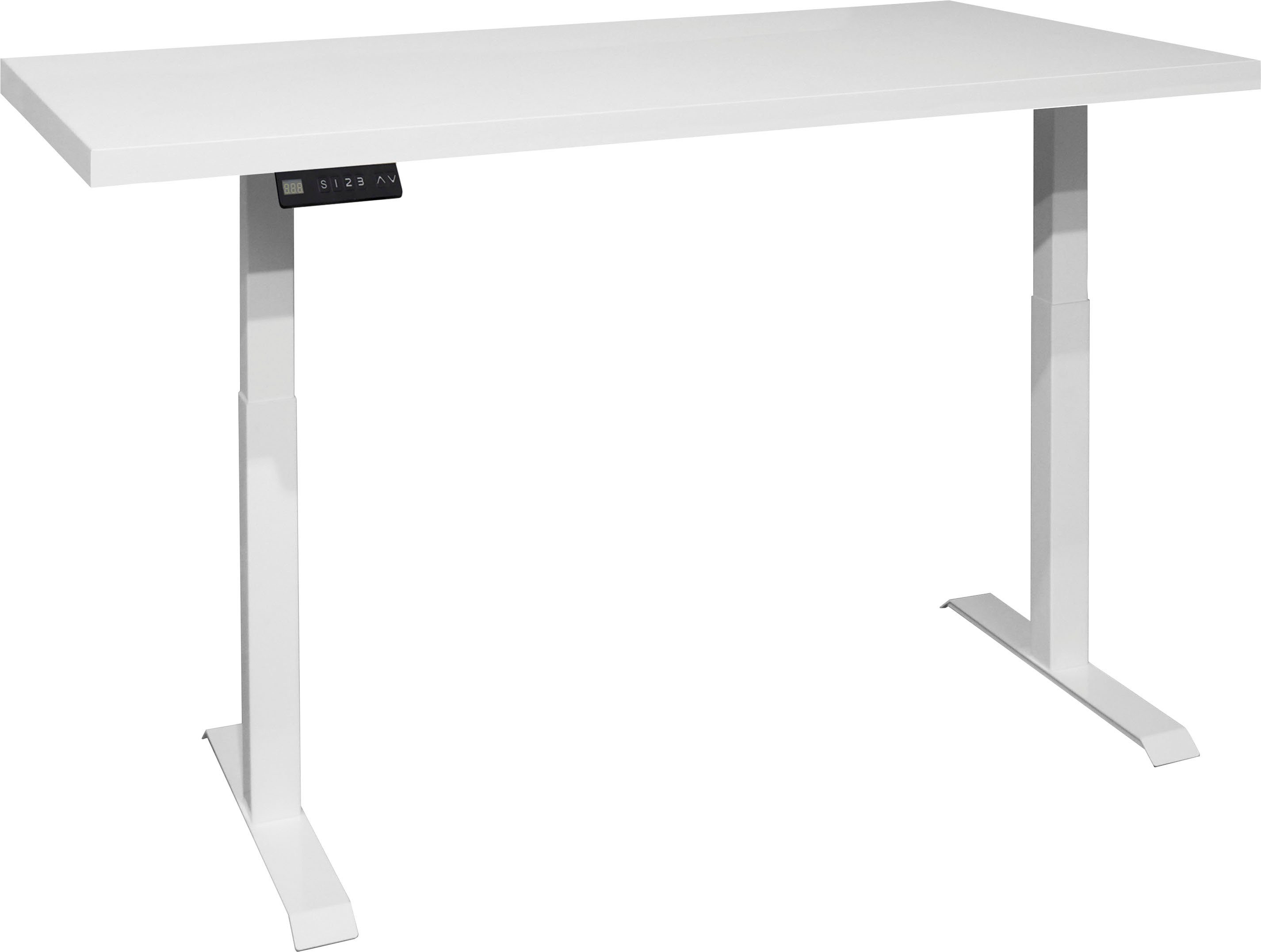 Mäusbacher Bureau Big System Office Breedte 180 cm, elektrisch in hoogte verstelbaar bureaus wit