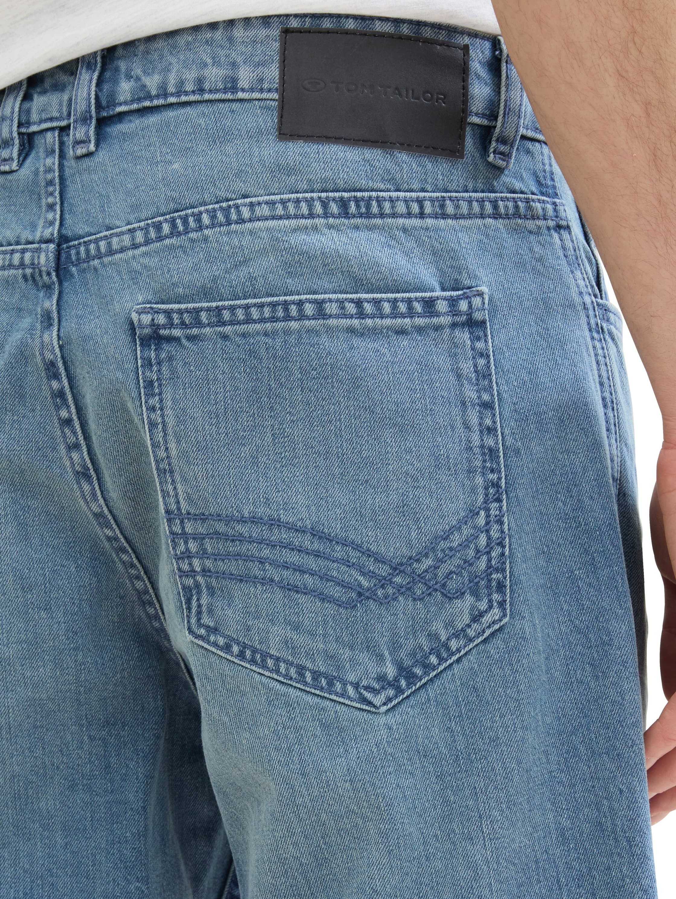 Tom Tailor Jeansbermuda Josh met merklabel