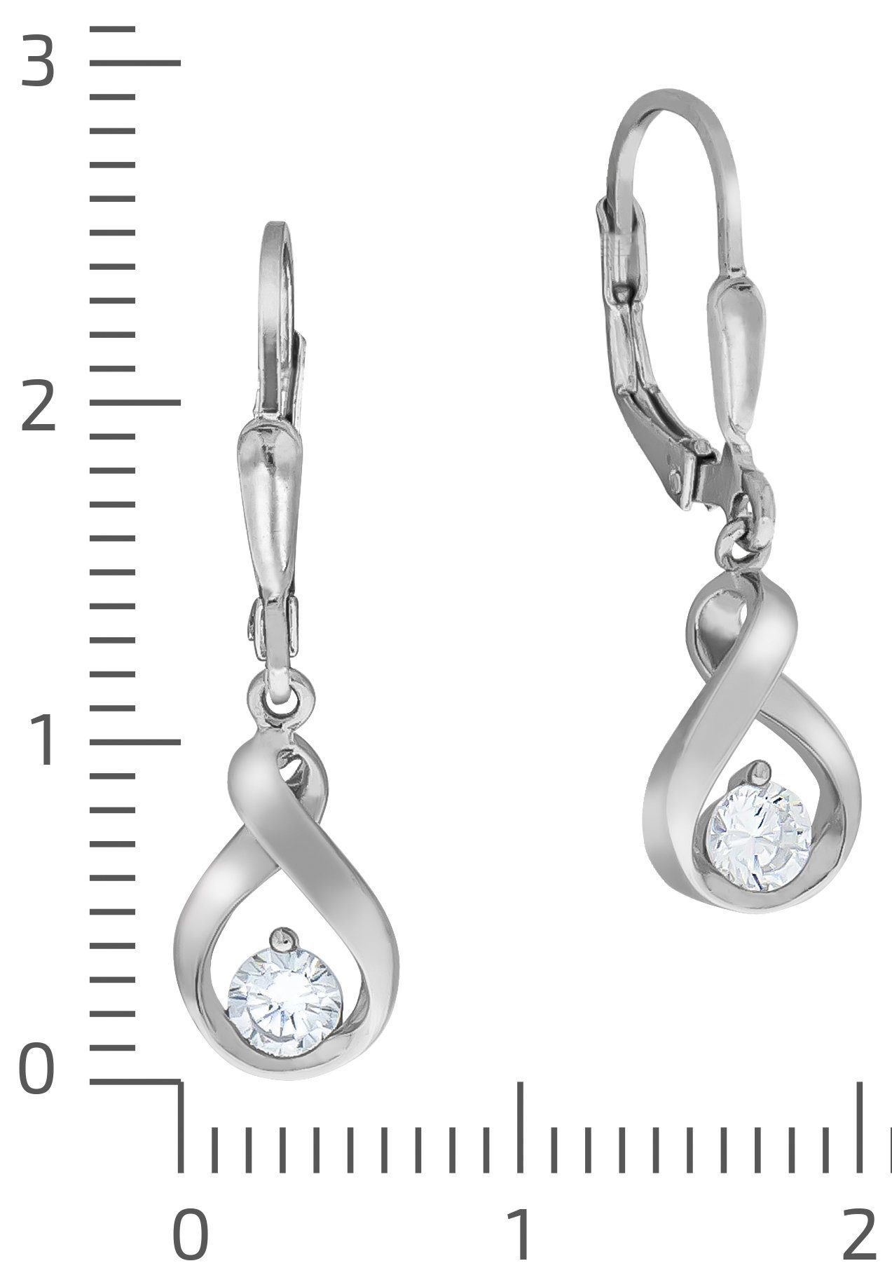 Firetti Paar oorhangers Sieraad cadeau zilver 925 oorbellen patentbeugel druppel glitter