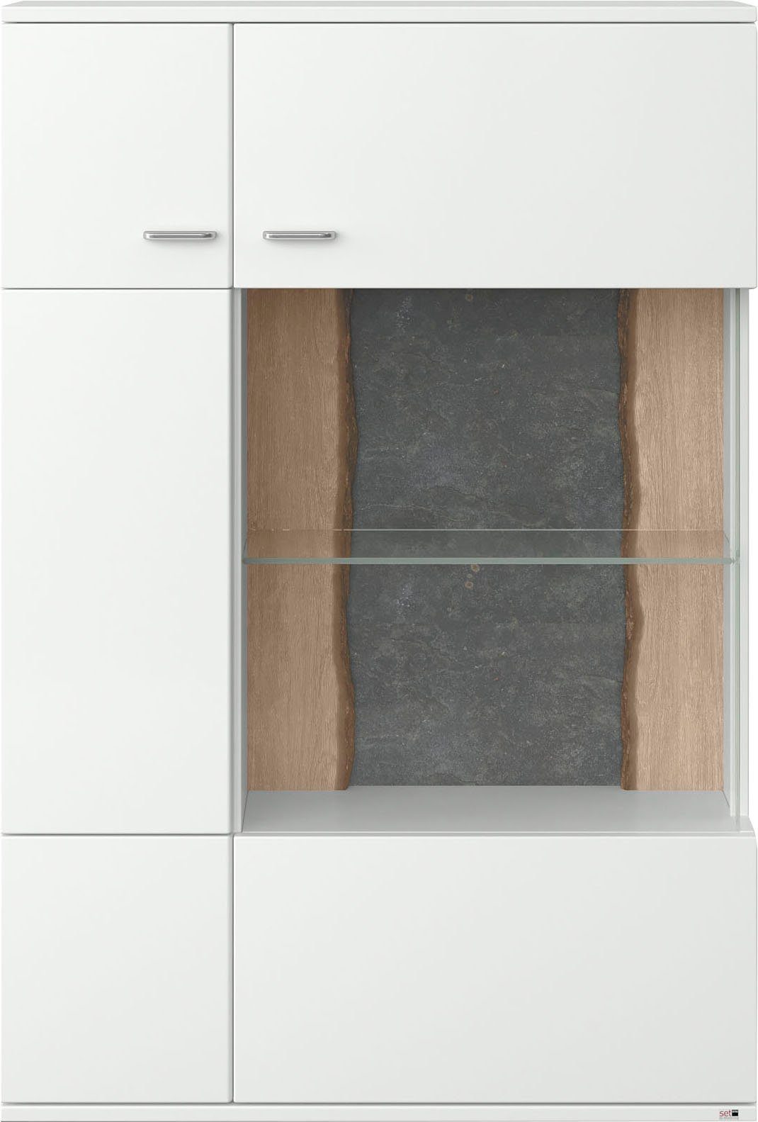 set one by Musterring Vitrinekast Tacoma Type 03/04, hoogte 143,4 cm, met getinte glasdeur