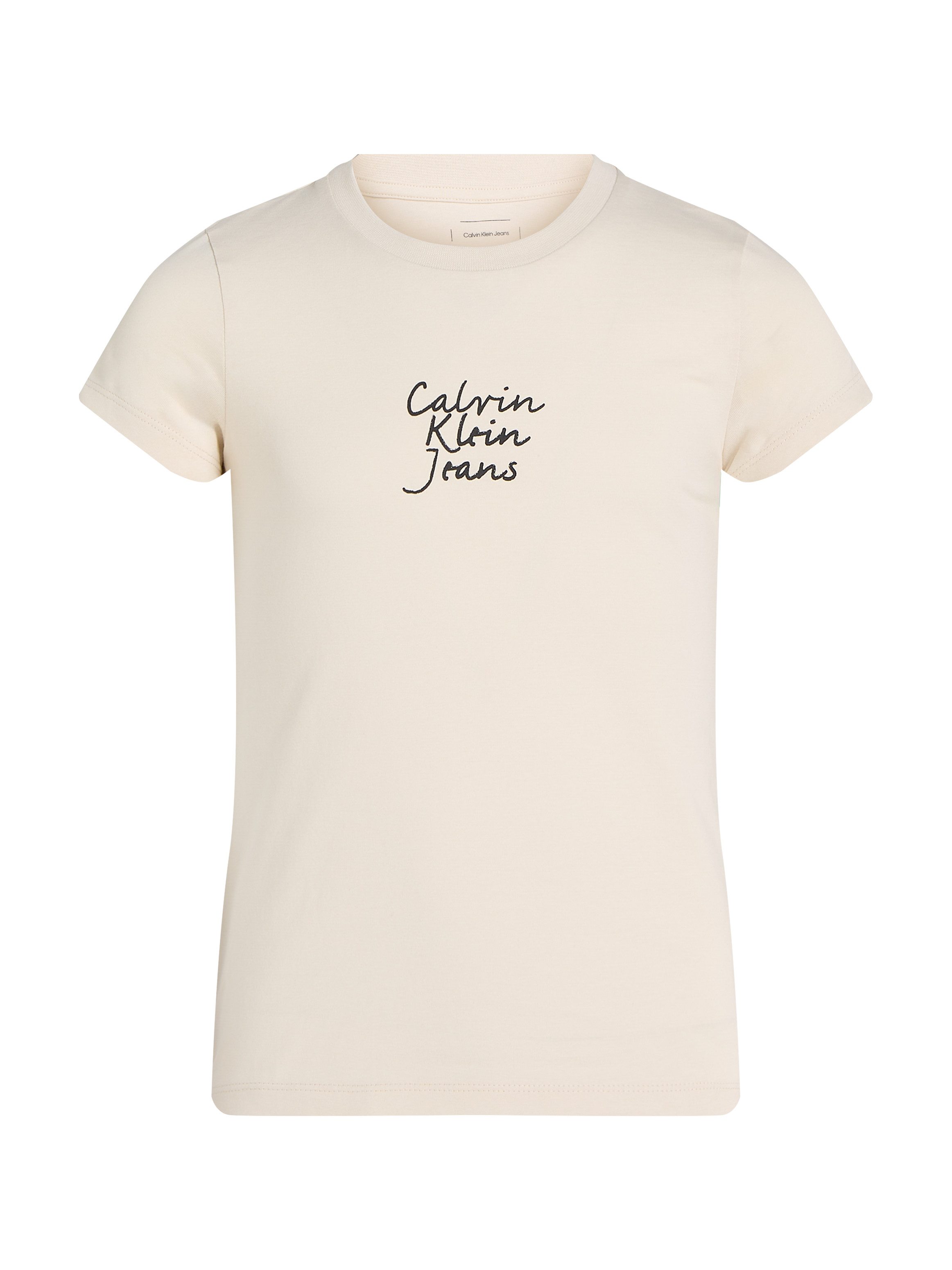Calvin Klein Shirt met ronde hals HANDWRITING LOGO SS SLIM T-SHIRT voor kinderen tot 16 jaar met logo-opdruk
