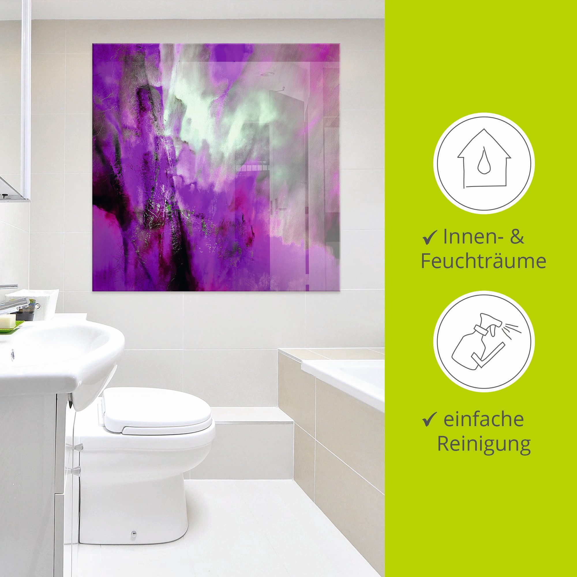 Artland Print op glas Roze licht in verschillende maten