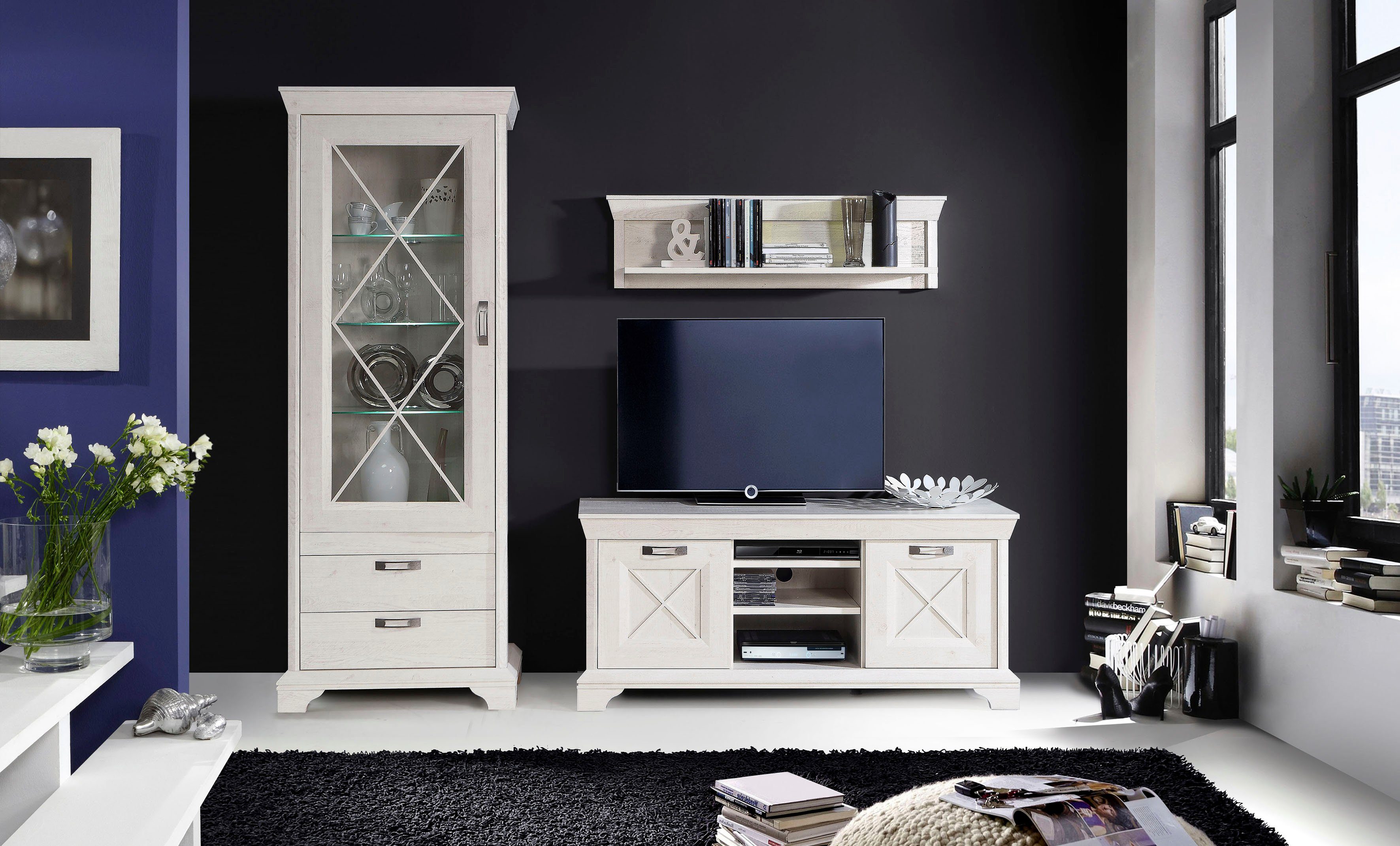 FORTE Vitrinekast Kashmir Breedte 78 cm, inclusief ledverlichting
