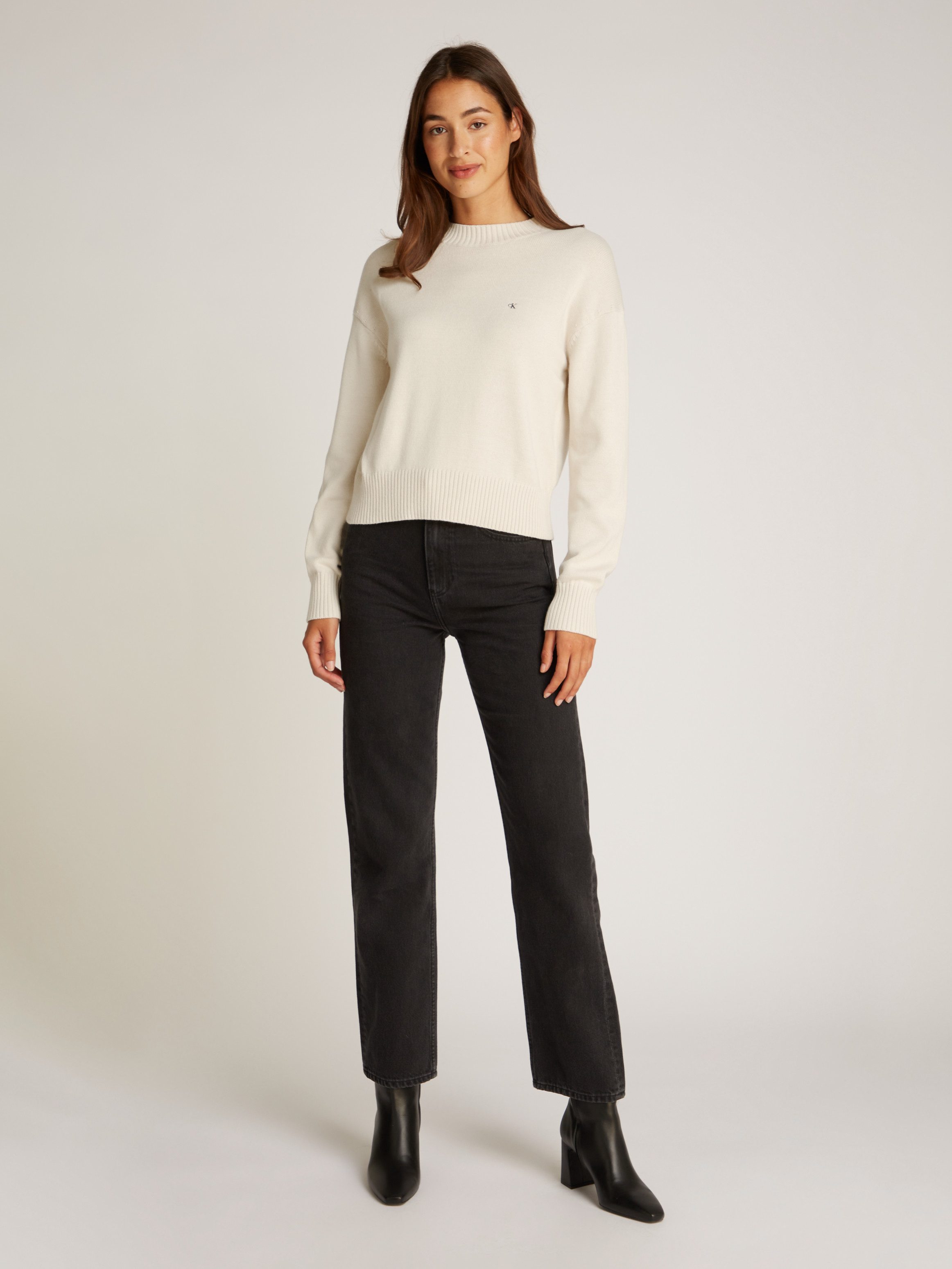 Calvin Klein Trui met ronde hals MONOGRAM EMBRO CREWNECK SWEATER