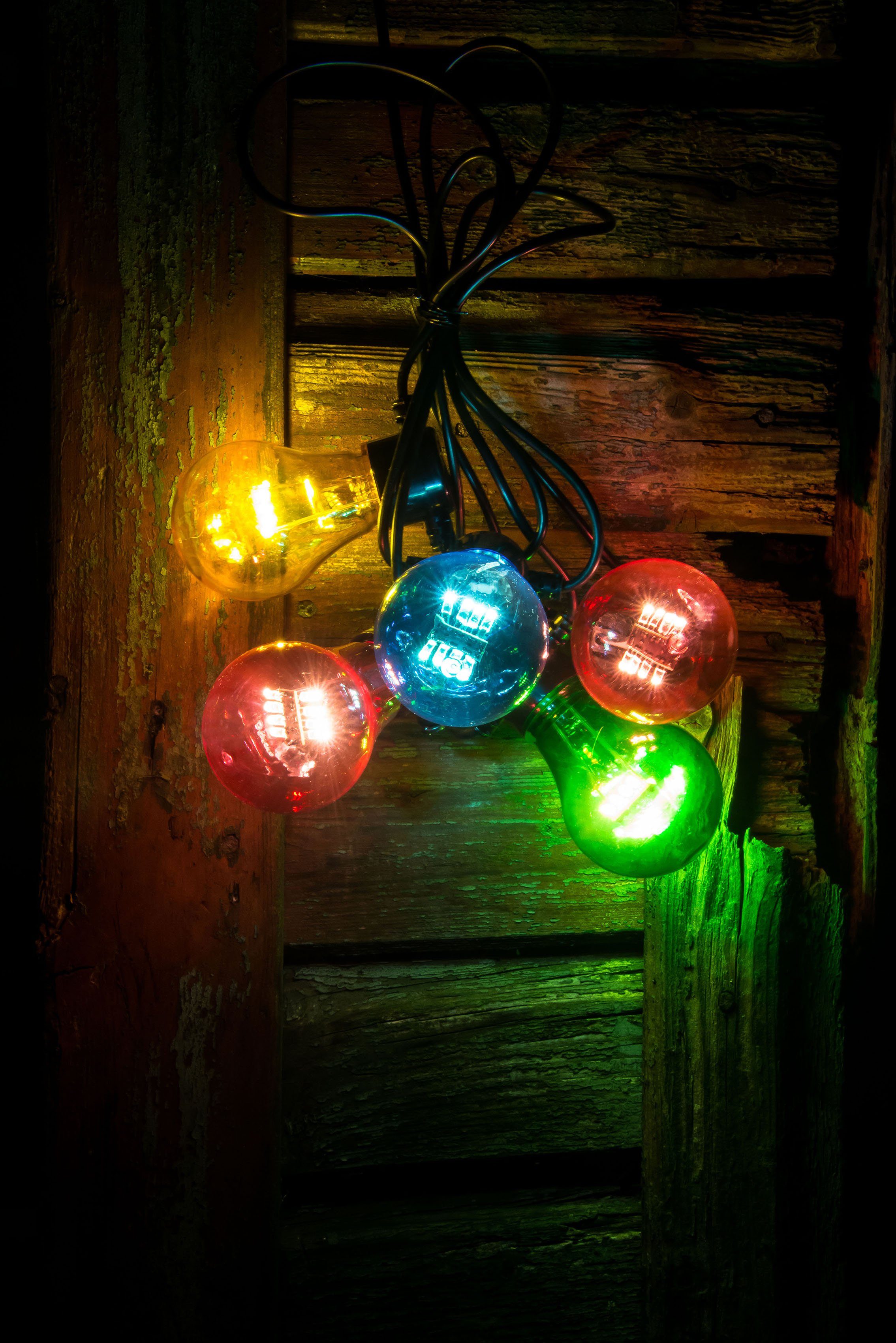 KONSTSMIDE Led-lichtsnoer Feestverlichting Led biertuinverlichting, 5 veelkleurige lampen / 40 warmwitte dioden (1 stuk)