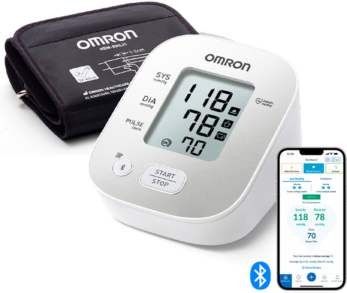 Omron Bovenarm bloeddrukmeter OMRON X2 Smart+ klinisch gevalideerd, met gratis app,...