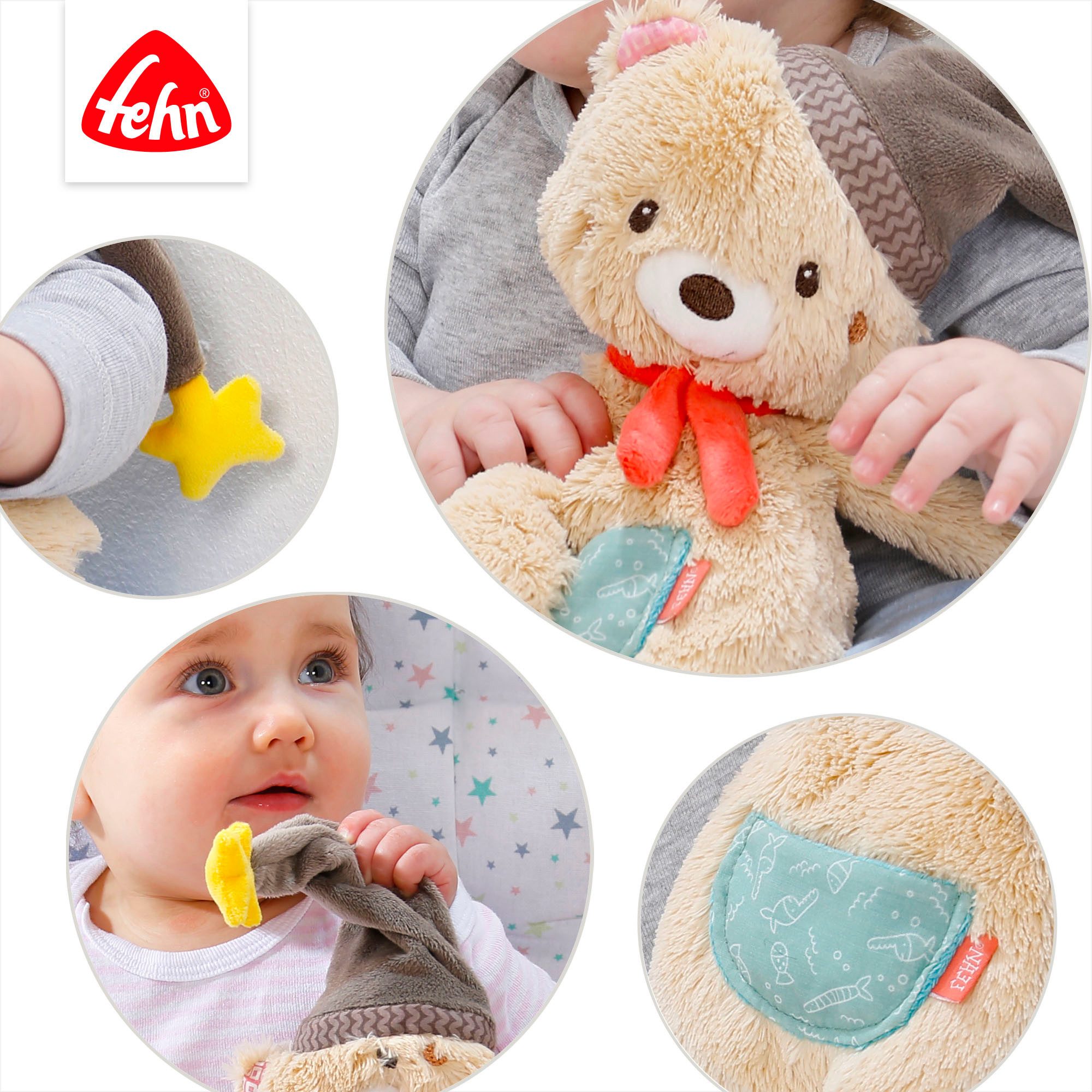 Fehn Knuffelbeest Bruno, beer, 24 cm