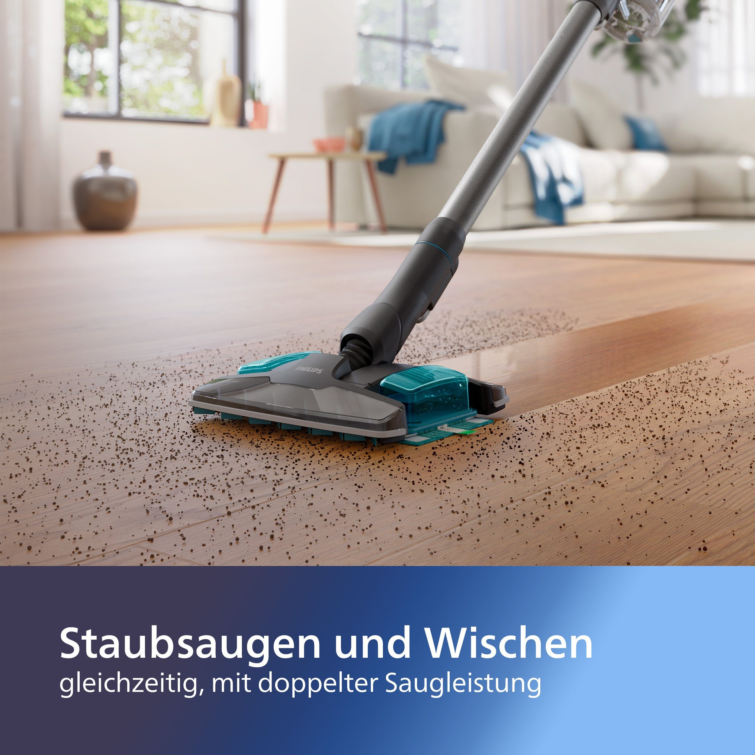 Philips Nat- en droogzuiger XC8055/01 Aqua Plus 8000 Series „Alleskönner“ met tot 80 minuten looptijd en adaptieve zuig- en wissproeier