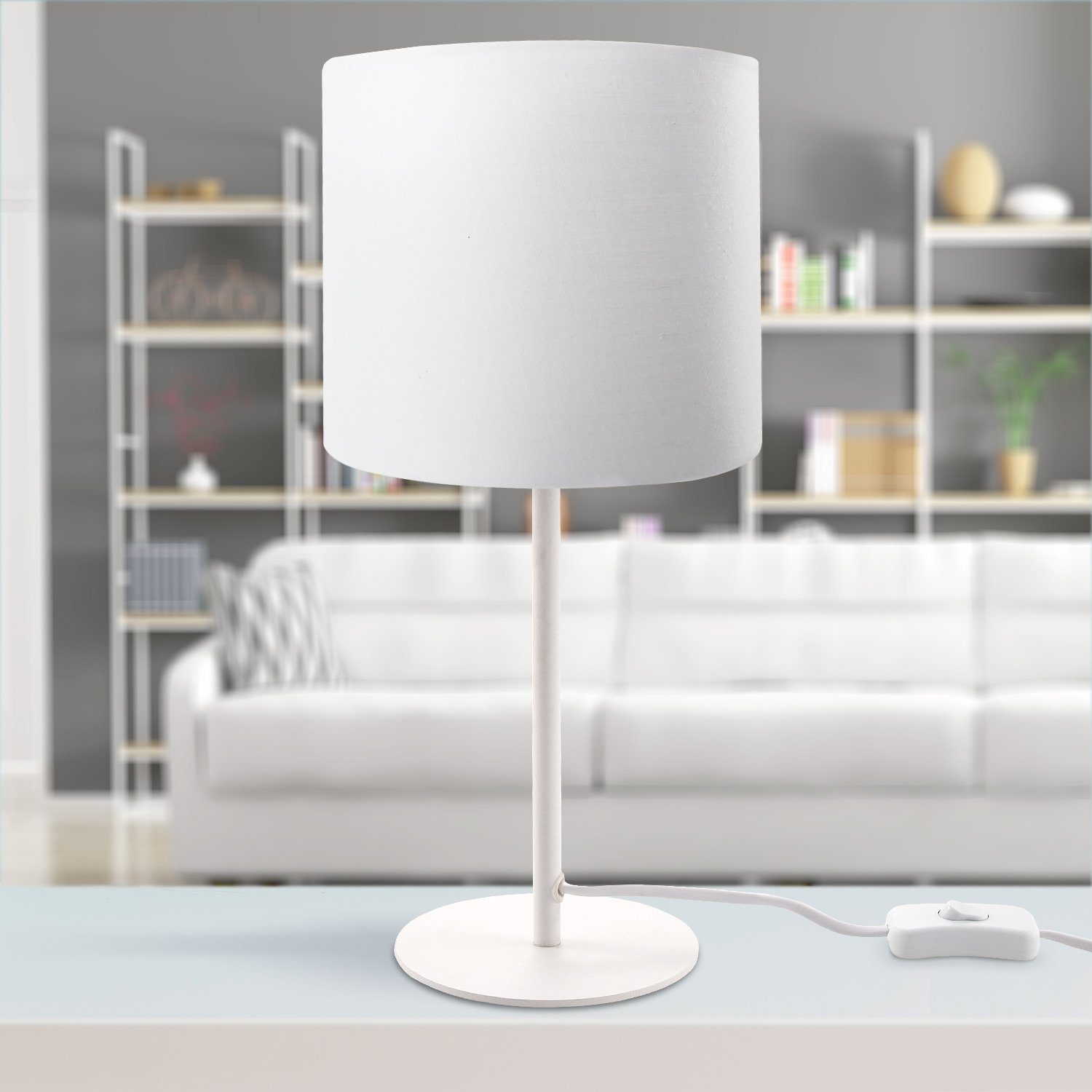 Paco Home Tafellamp Uni Color LED E14 lamp, voor woonkamer en slaapkamer, effen kleuren, decor