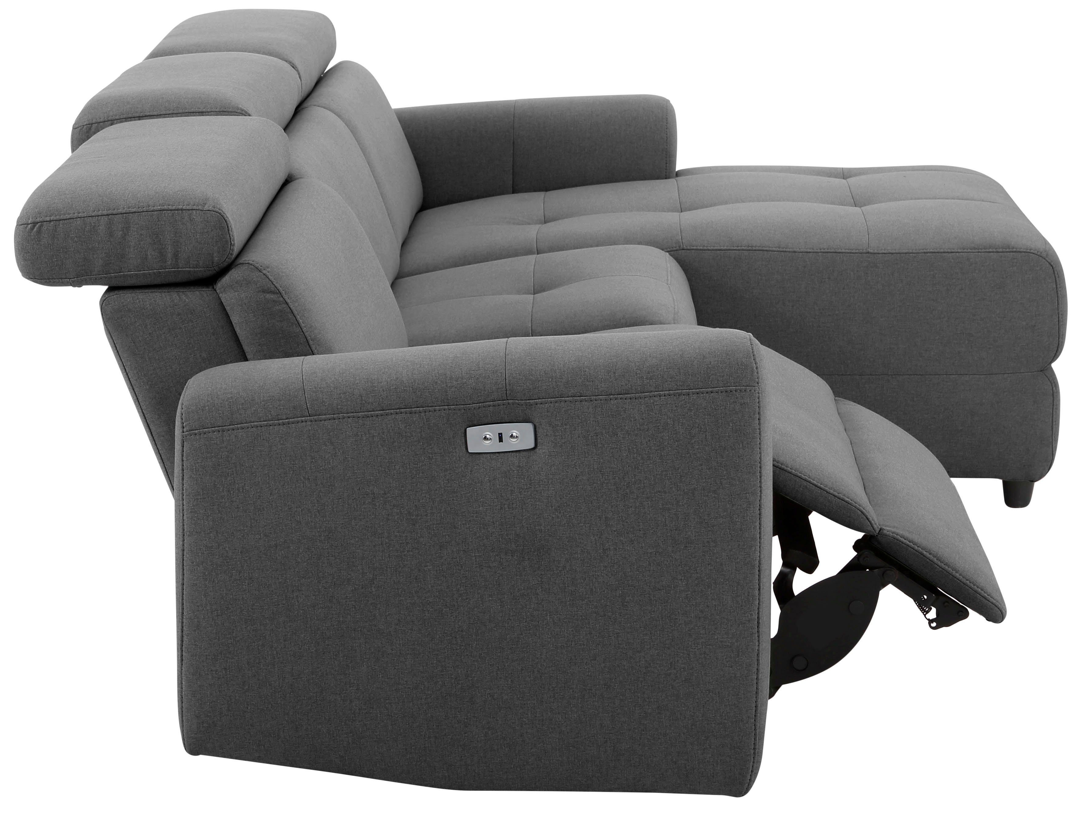 Home affaire Hoekbank Sentrano, L-vorm, 275 cm, man. of electr. relaxfunctie en usb/kopverstelling