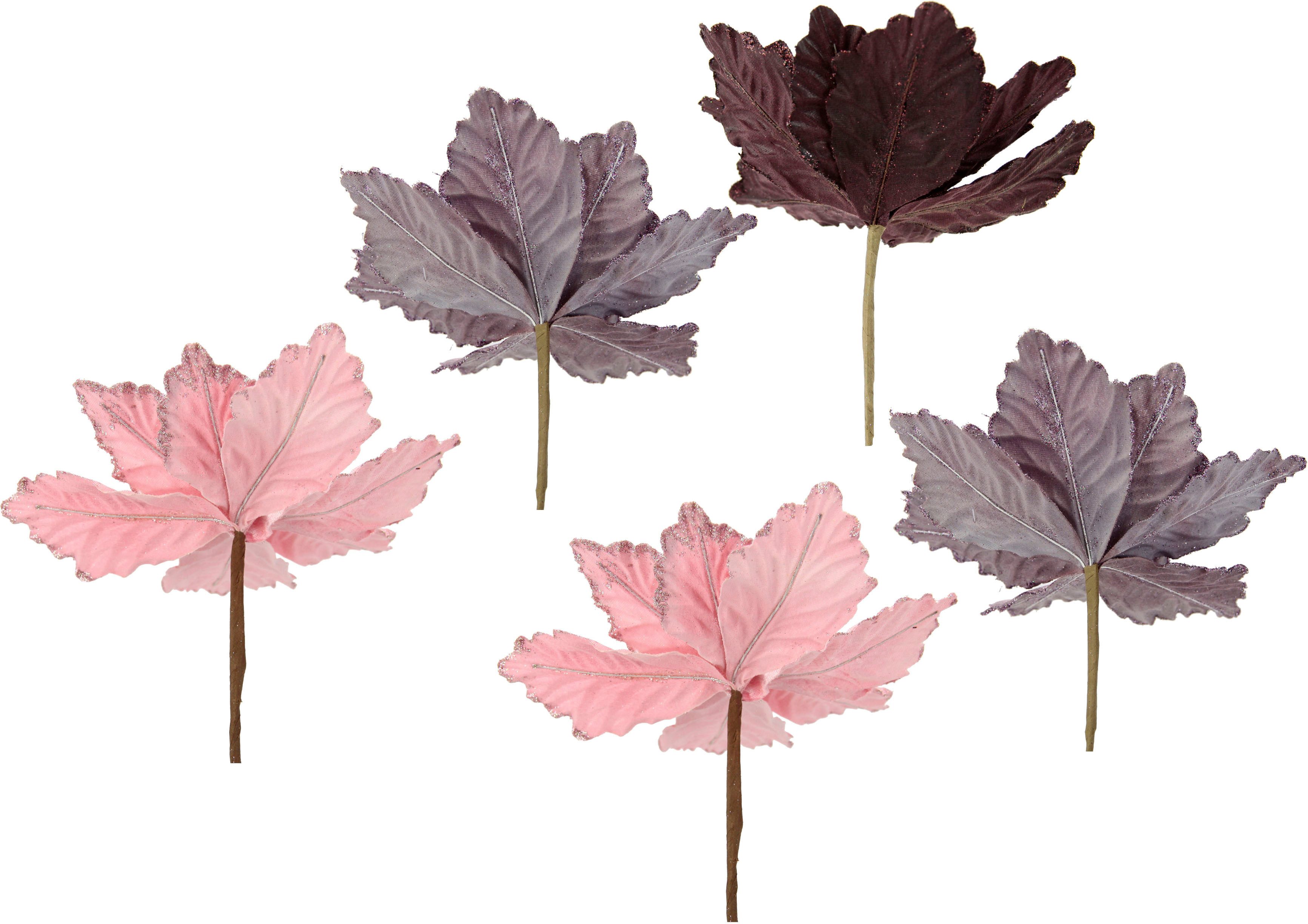 I.GE.A. Kunstbloem Poinsettia Kunstbloem, decoratieve bloem, 5-delige set (5 stuks)