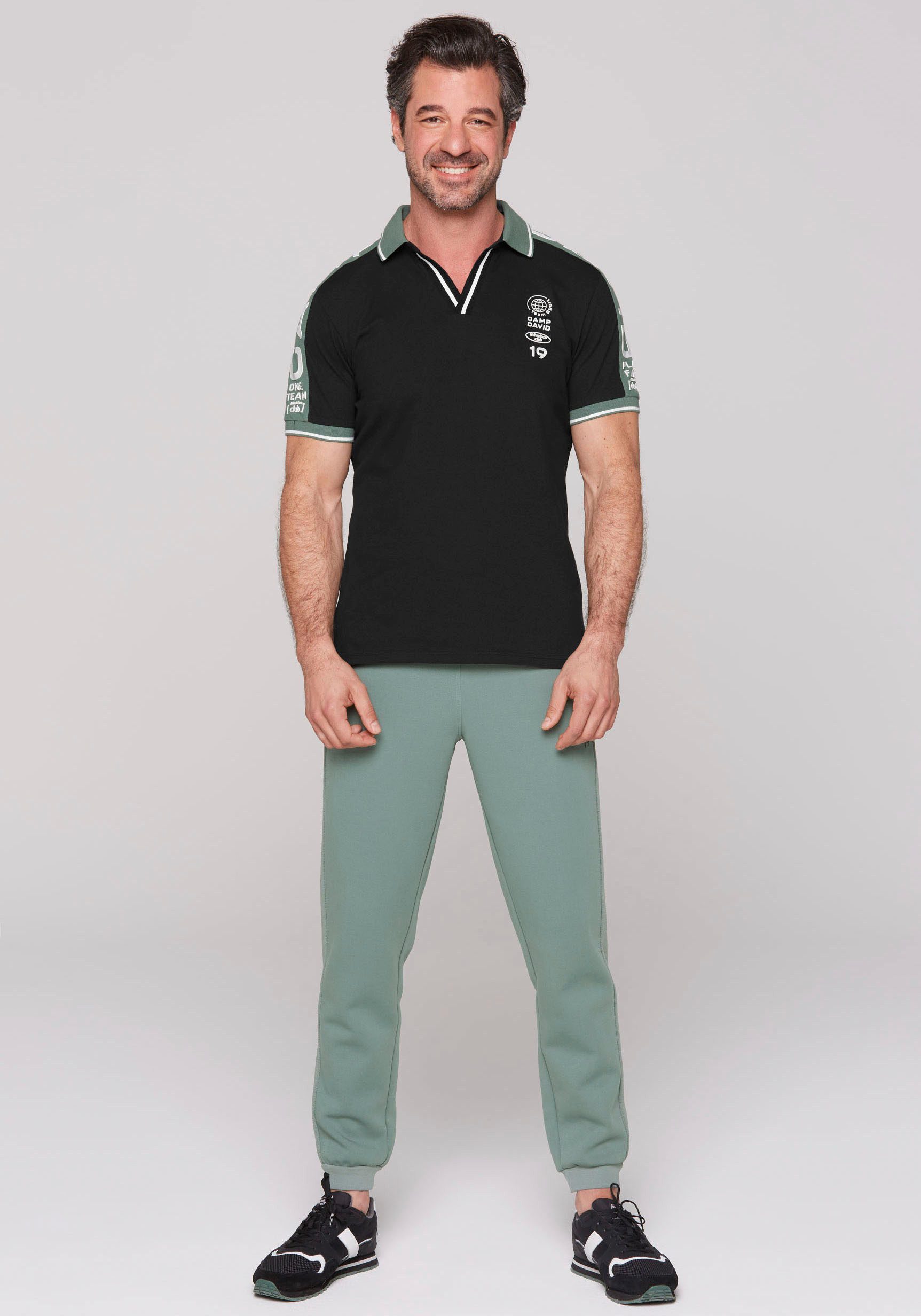 CAMP DAVID Poloshirt met logoprints