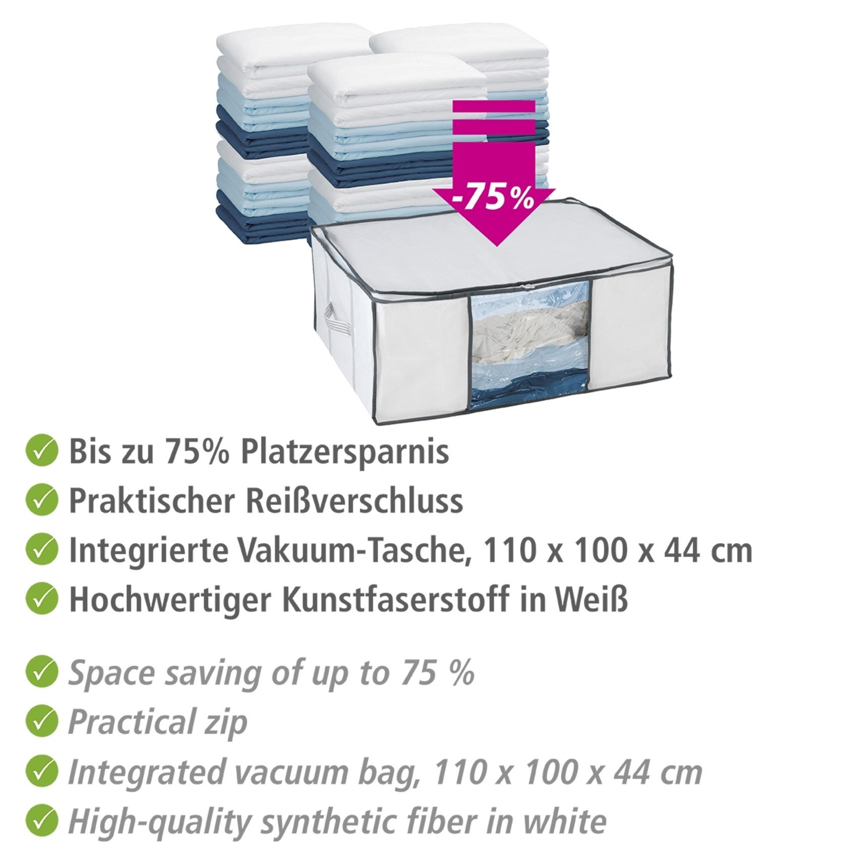 WENKO Onderbedlade Vacuüm-softbox L voor luchtdichte opslag (vacuüm)