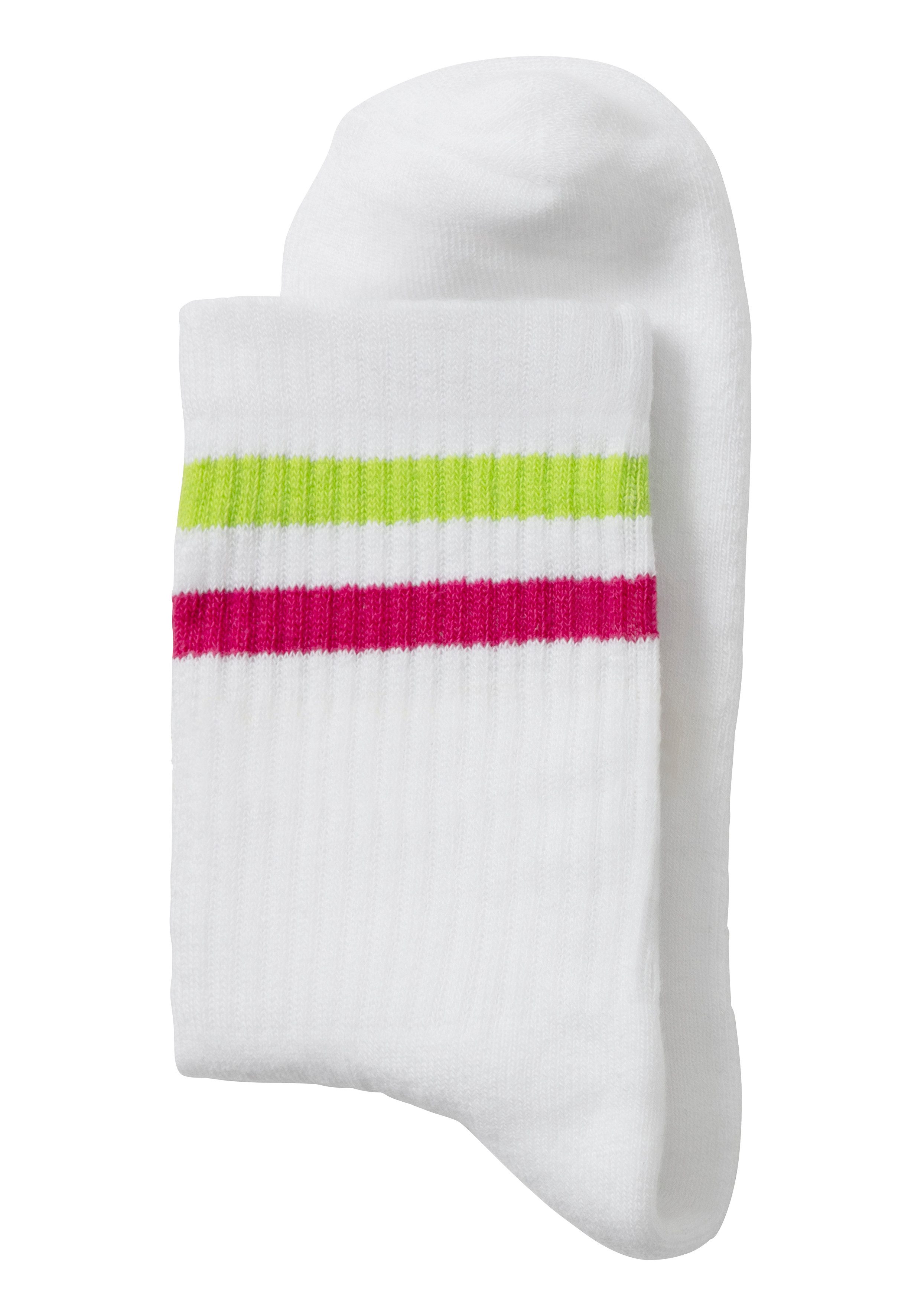 Lascana Tennissokken met frotté-zool en borduursel (set, 3 paar)