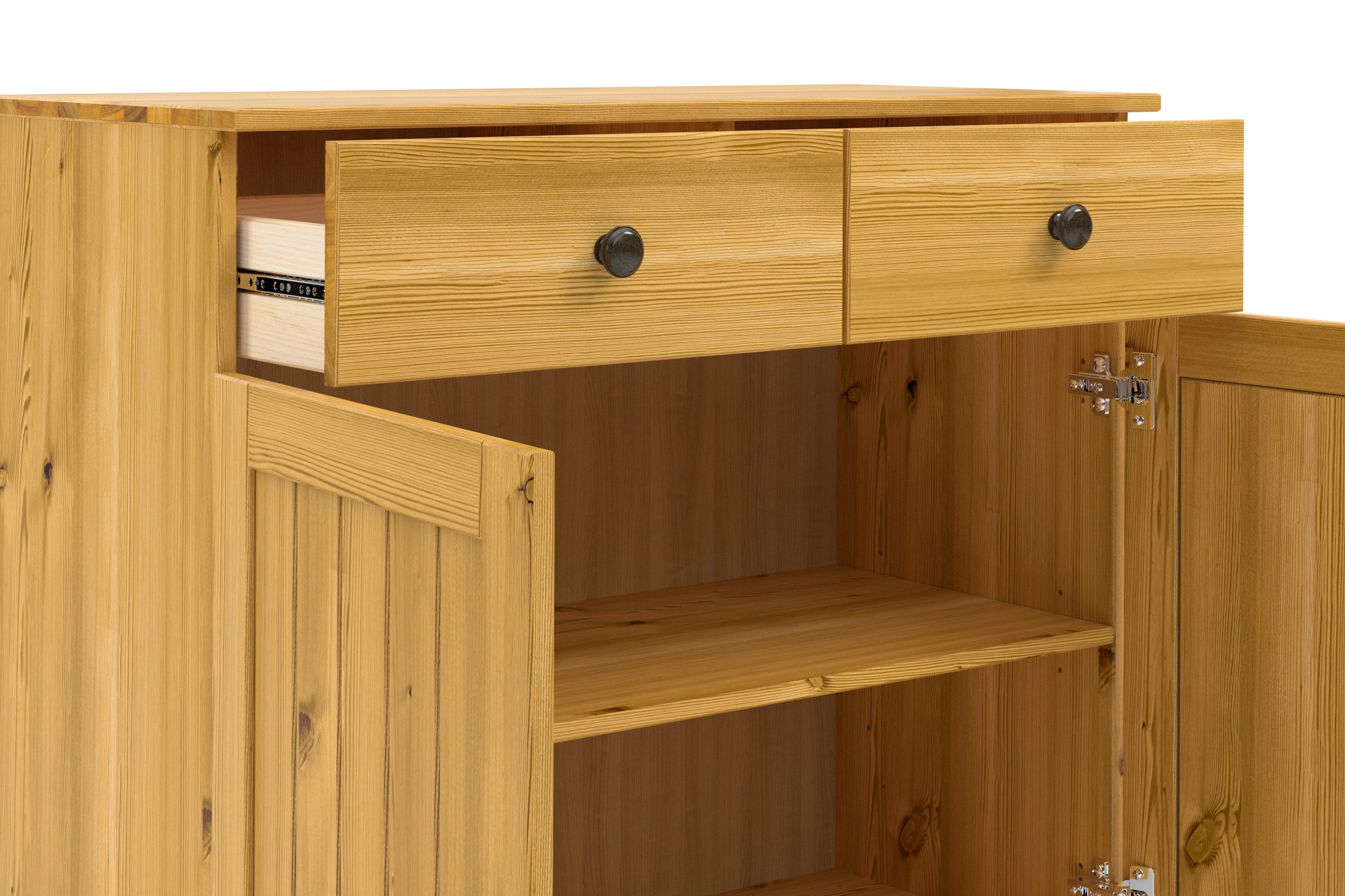 Home affaire Sidetable Alby2 Met 2 deuren, 2 lades en metalen grepen, breedte 85 cm
