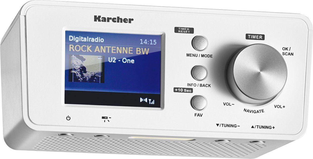 Karcher RA 2035D Onderbouwradio DAB+, DAB, FM DAB+, FM Wit