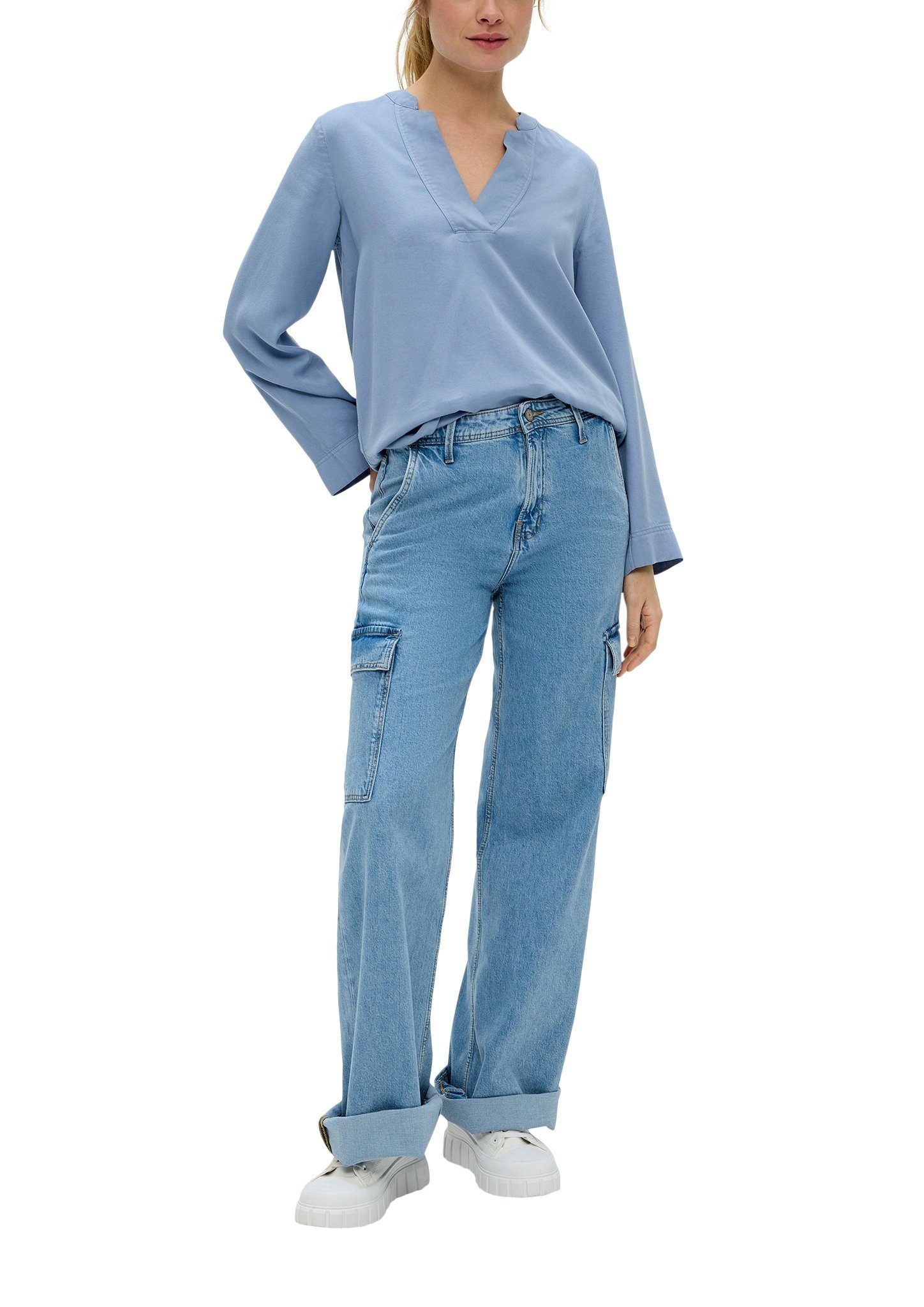 s.Oliver Blouse met lange mouwen met een diepe v-hals