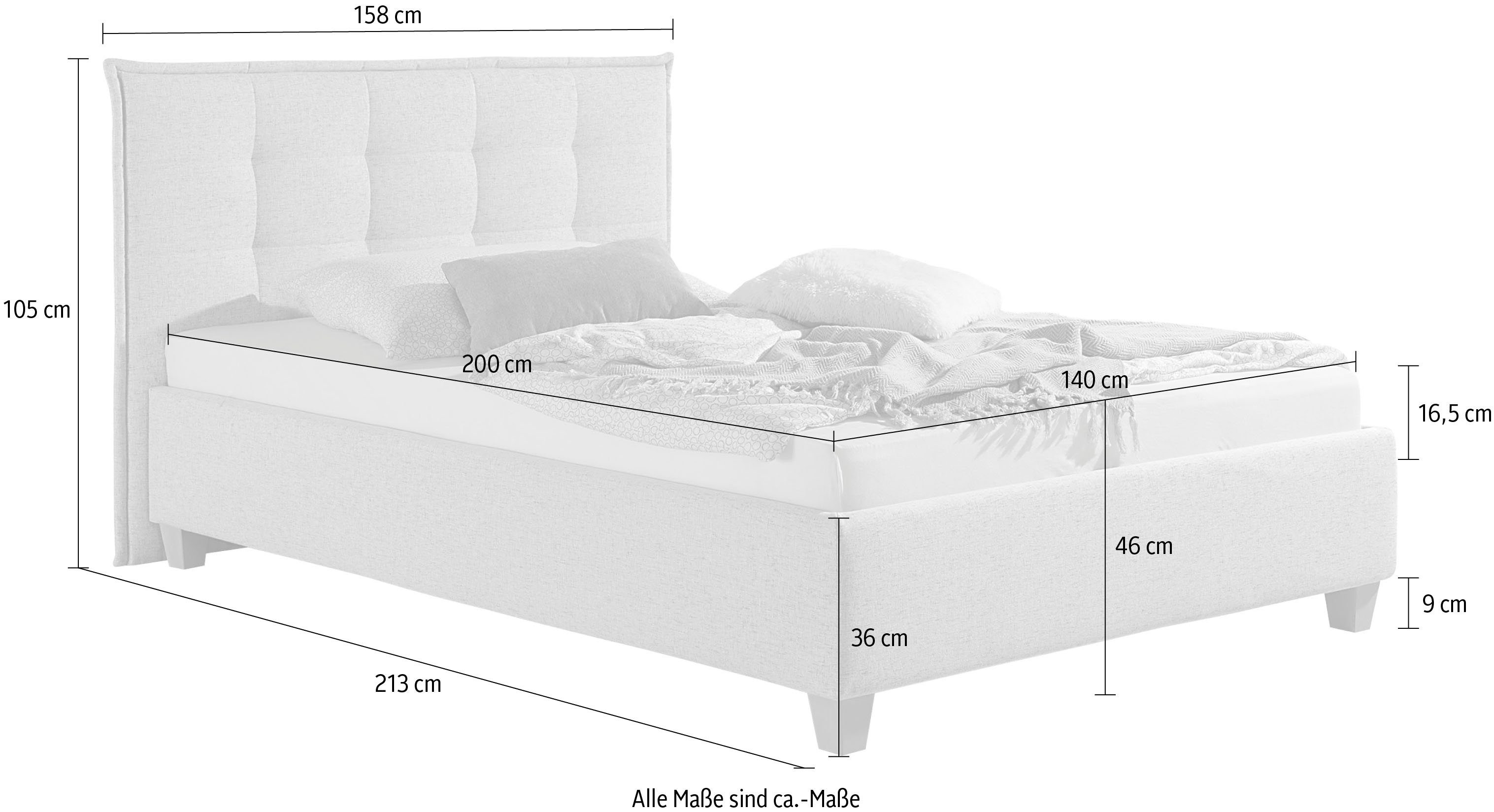 Maintal Gestoffeerd bed inclusief bedkist