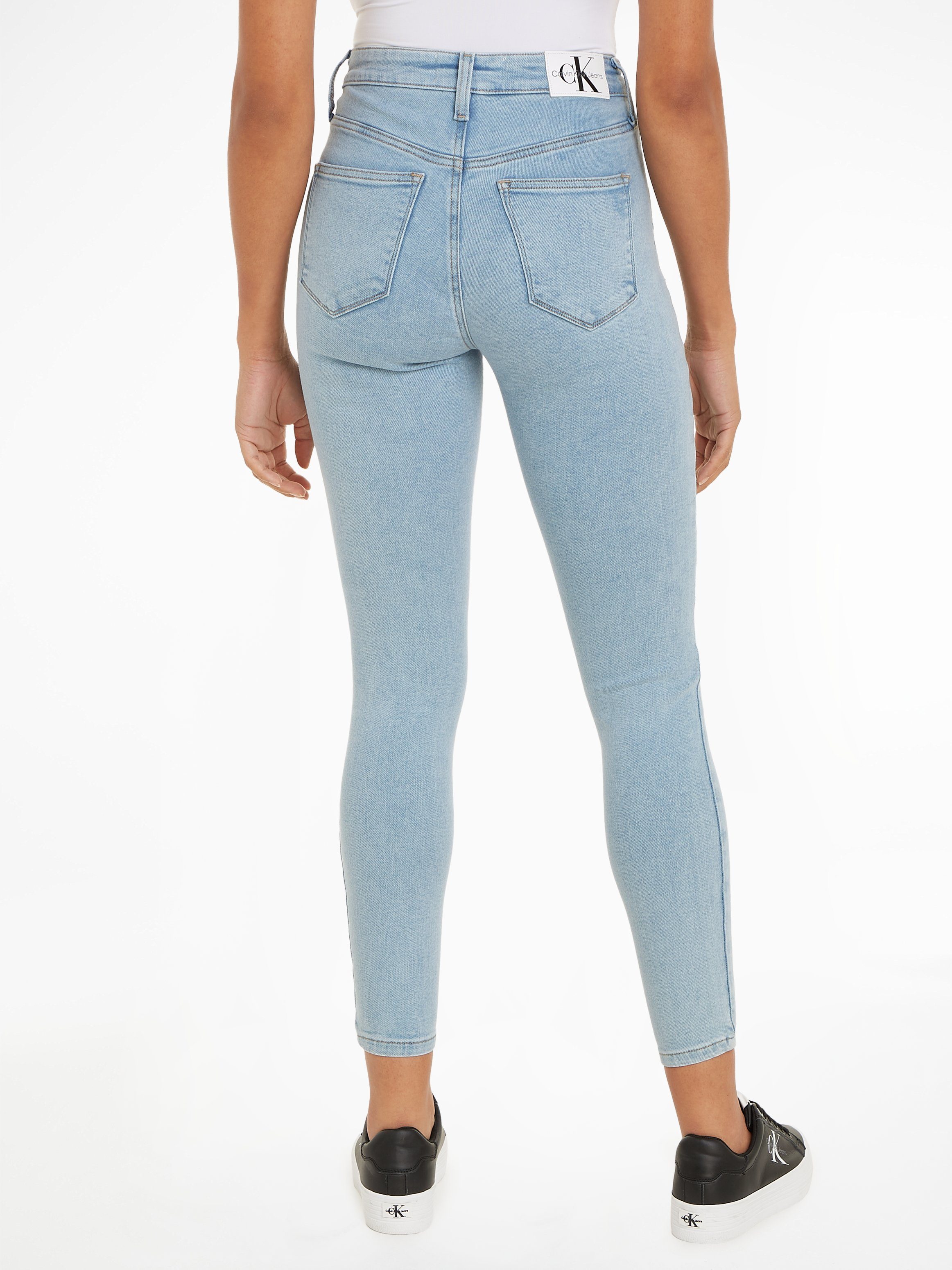 Calvin Klein Skinny fit jeans HIGH RISE SUPER SKINNY ANKLE in een klassiek 5-pocketsmodel