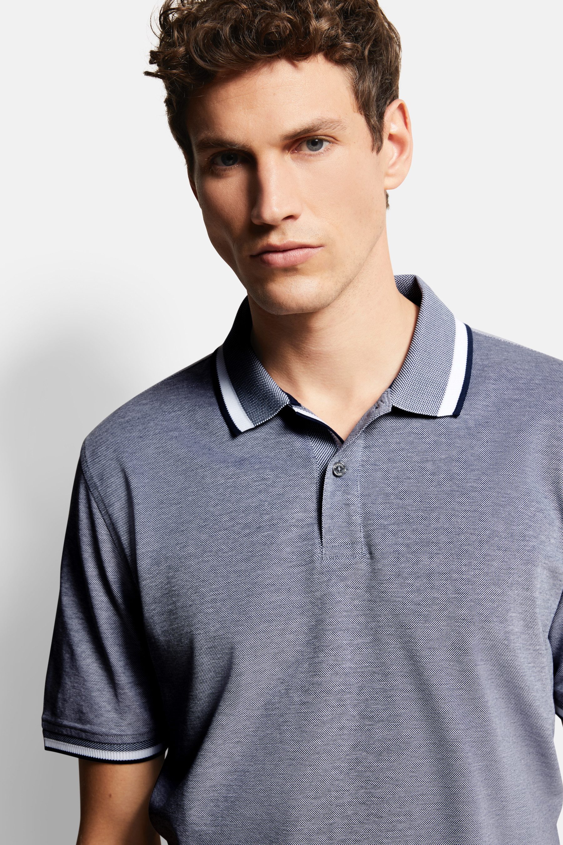 Bugatti Poloshirt met contraststrepen