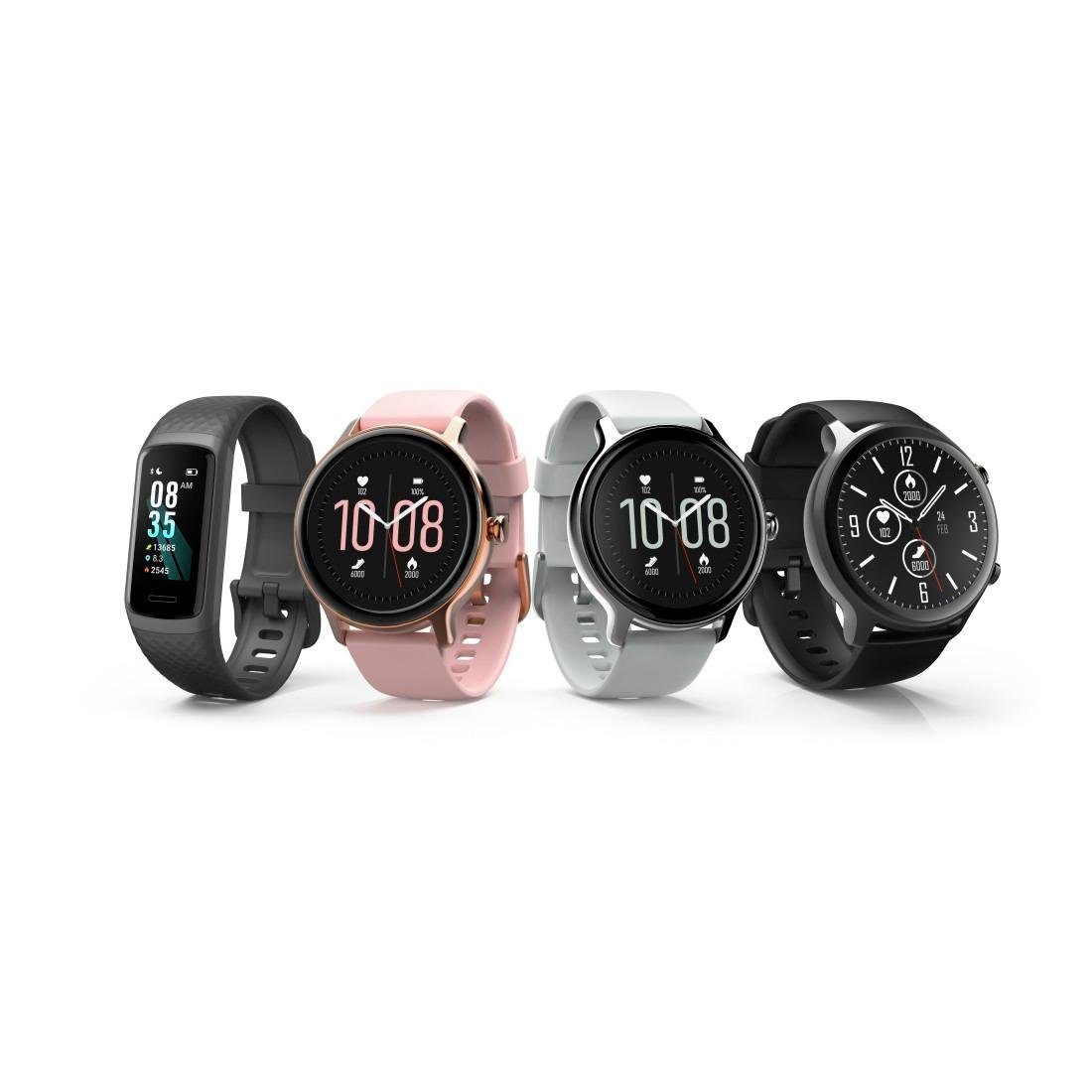 Hama Fitness-horloge Fitness-tracker sporthorloge dames waterdicht, bloedzuurstof hartritme Calorieën, slaap, stress, tempo, muziekbediening, stappen, timer, wekker