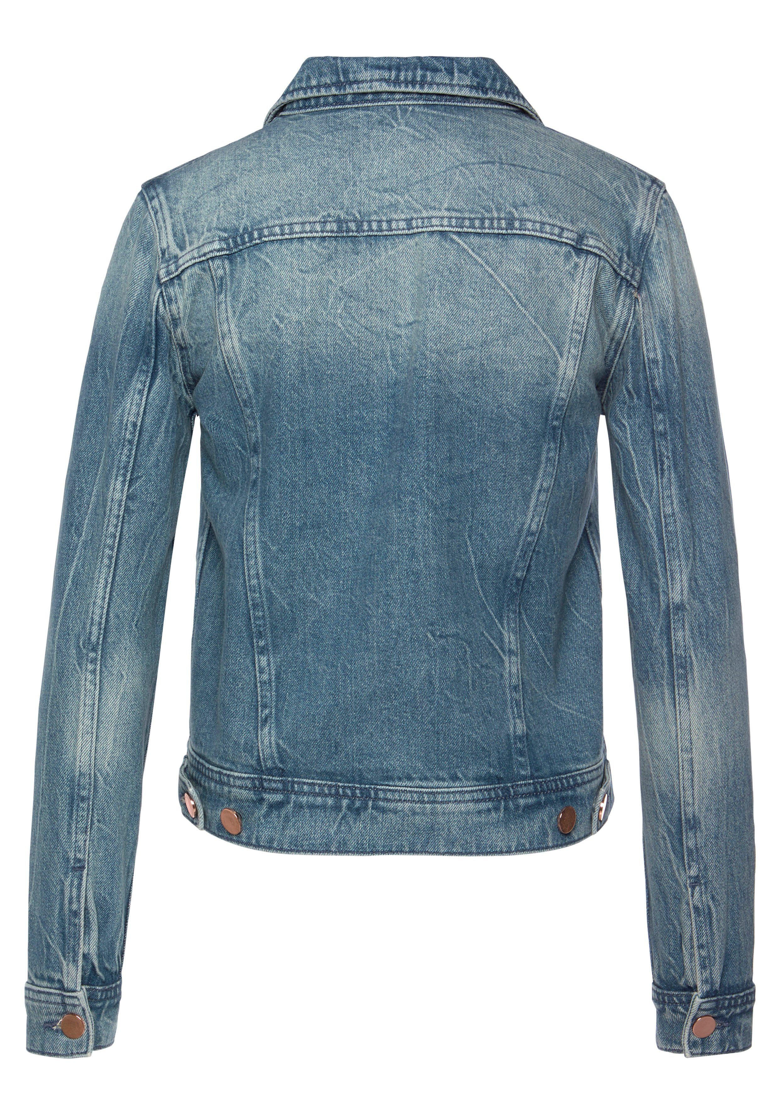 Lascana Jeansjack met twee flapzakken, denimjack van katoen, zomerjack