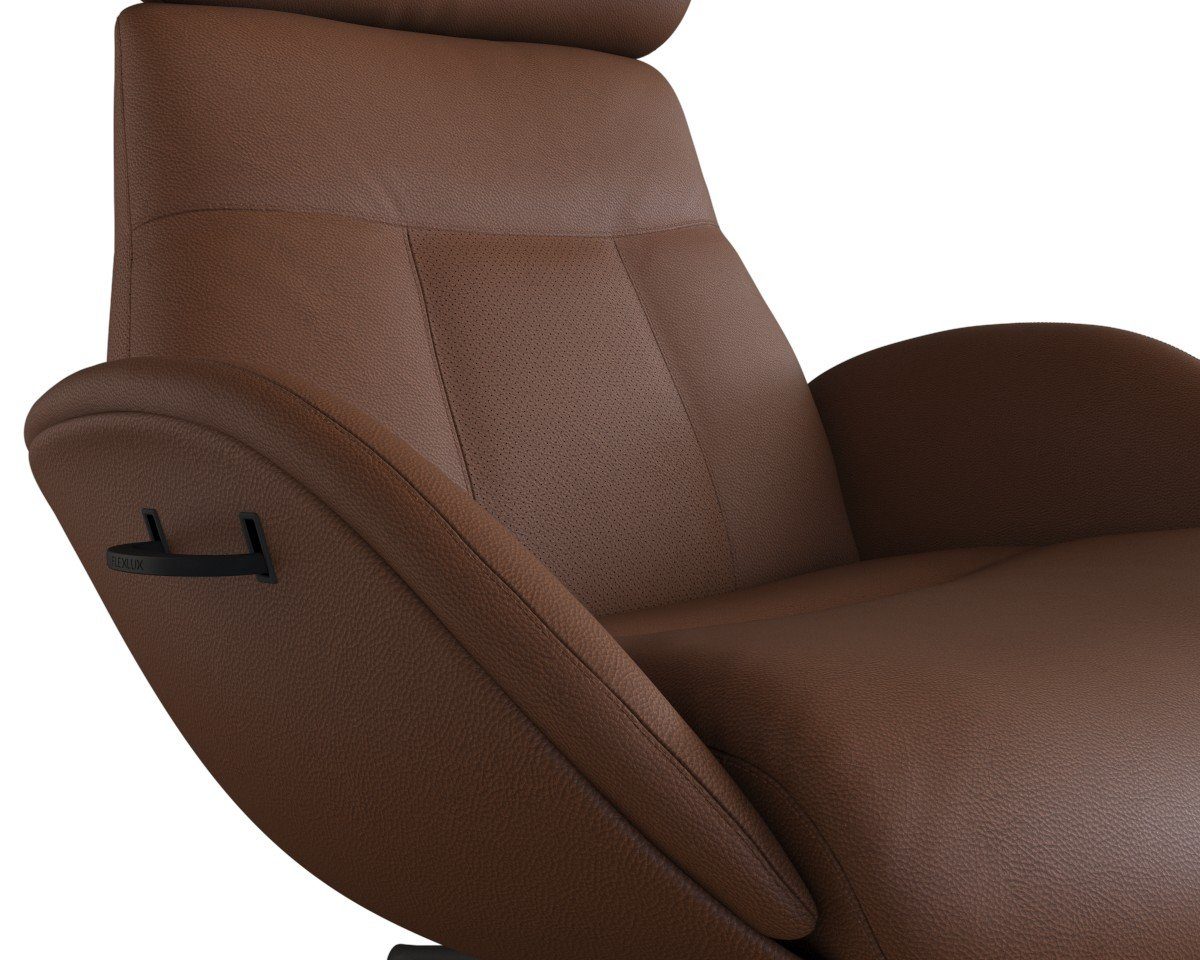 FLEXLUX Relaxfauteuil Elegant, relaxfauteuil, verstelbare rugleuning en hoofdsteun Eersteklas comfort, rug- en hoofdsteunverstelling, draaibaar, zwarte voet