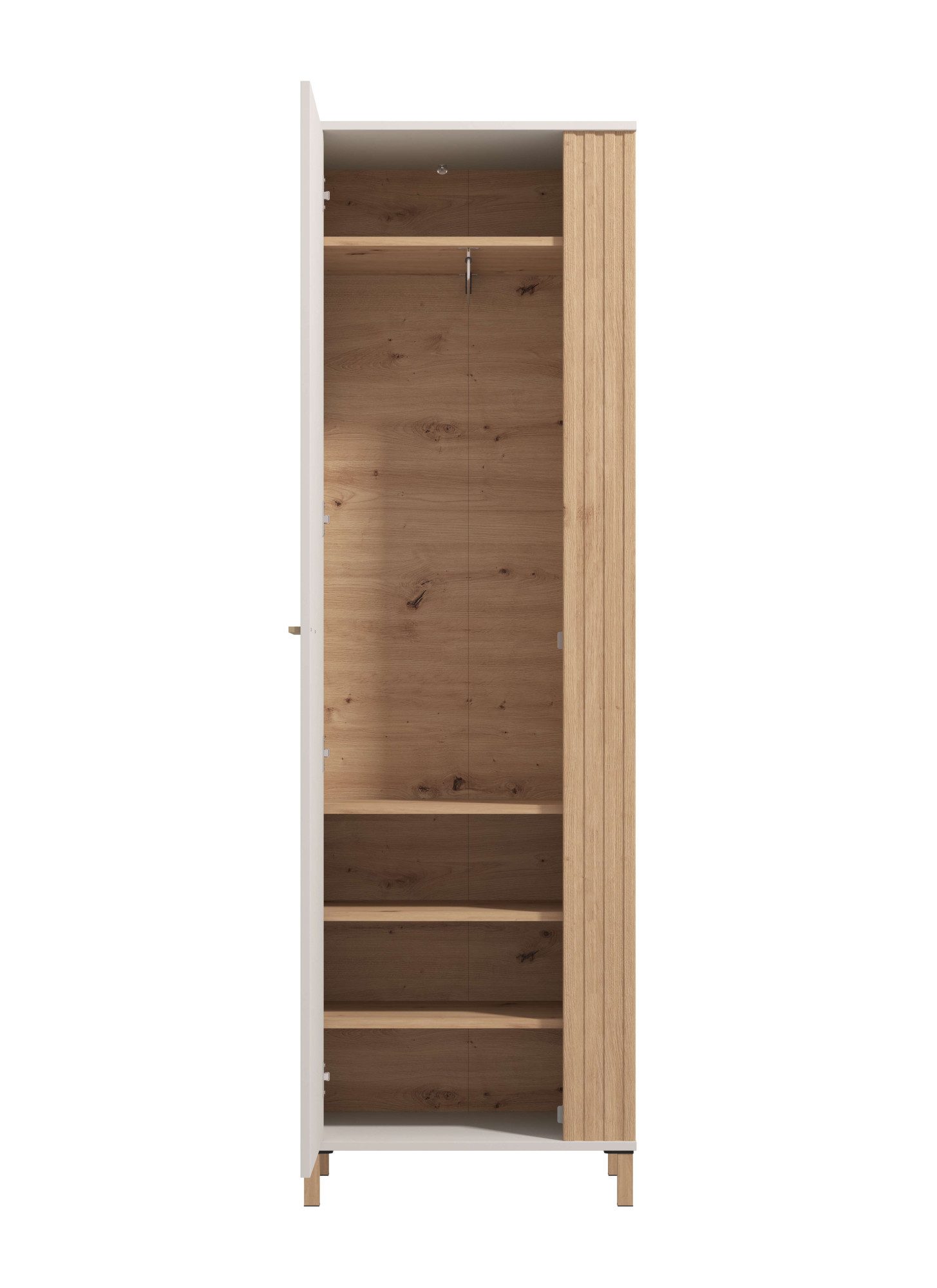 Home affaire Kledingkast Belfort, kledingkast, opbergkast, hal kast, hoogte 193 cm met kledingstang, 5 vakken, met een spiegel, in kasjmierkleur