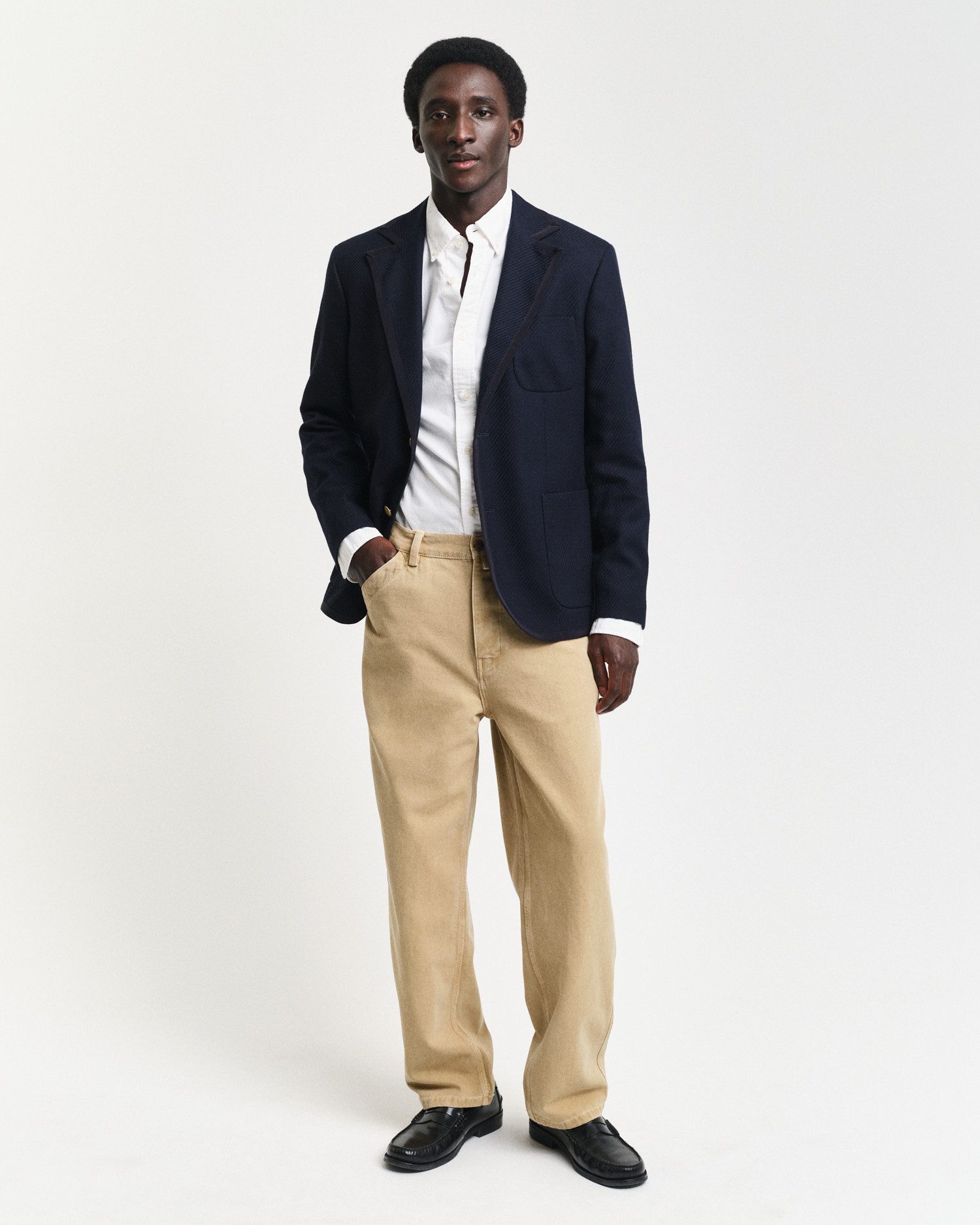 Gant Overhemd met lange mouwen Slim fit Oxford overhemd gestructureerd duurzaam dikker