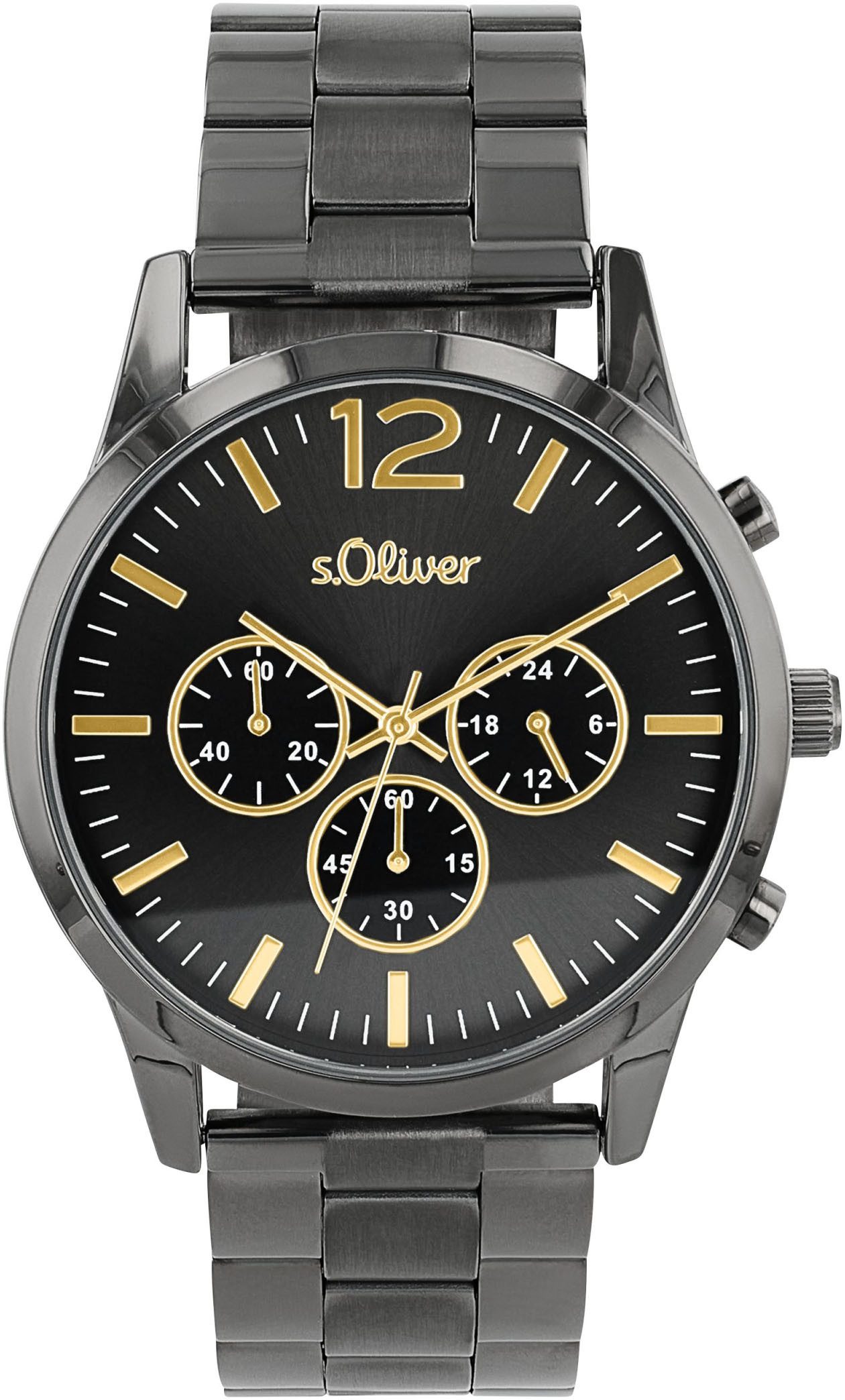 s.Oliver Chronograaf Horloge, quartz, herenhorloge, stopwatchfunctie, 12/24-uursweergave