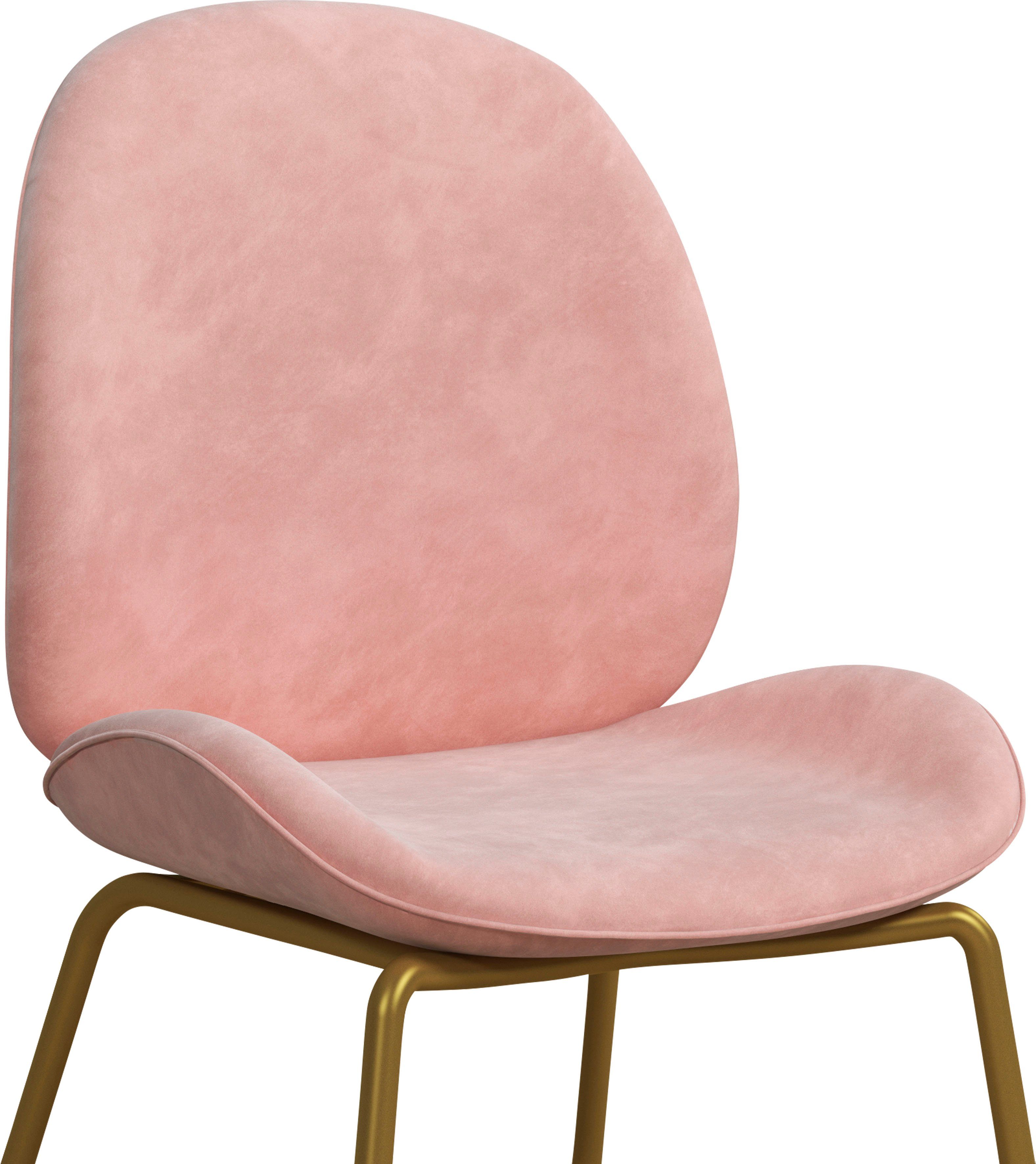 CosmoLiving by Cosmopolitan Eetkamerstoel Astor Zacht verdikte zitting en rugleuning, messingkleurig frame, zithoogte 47 cm (1 stuk)