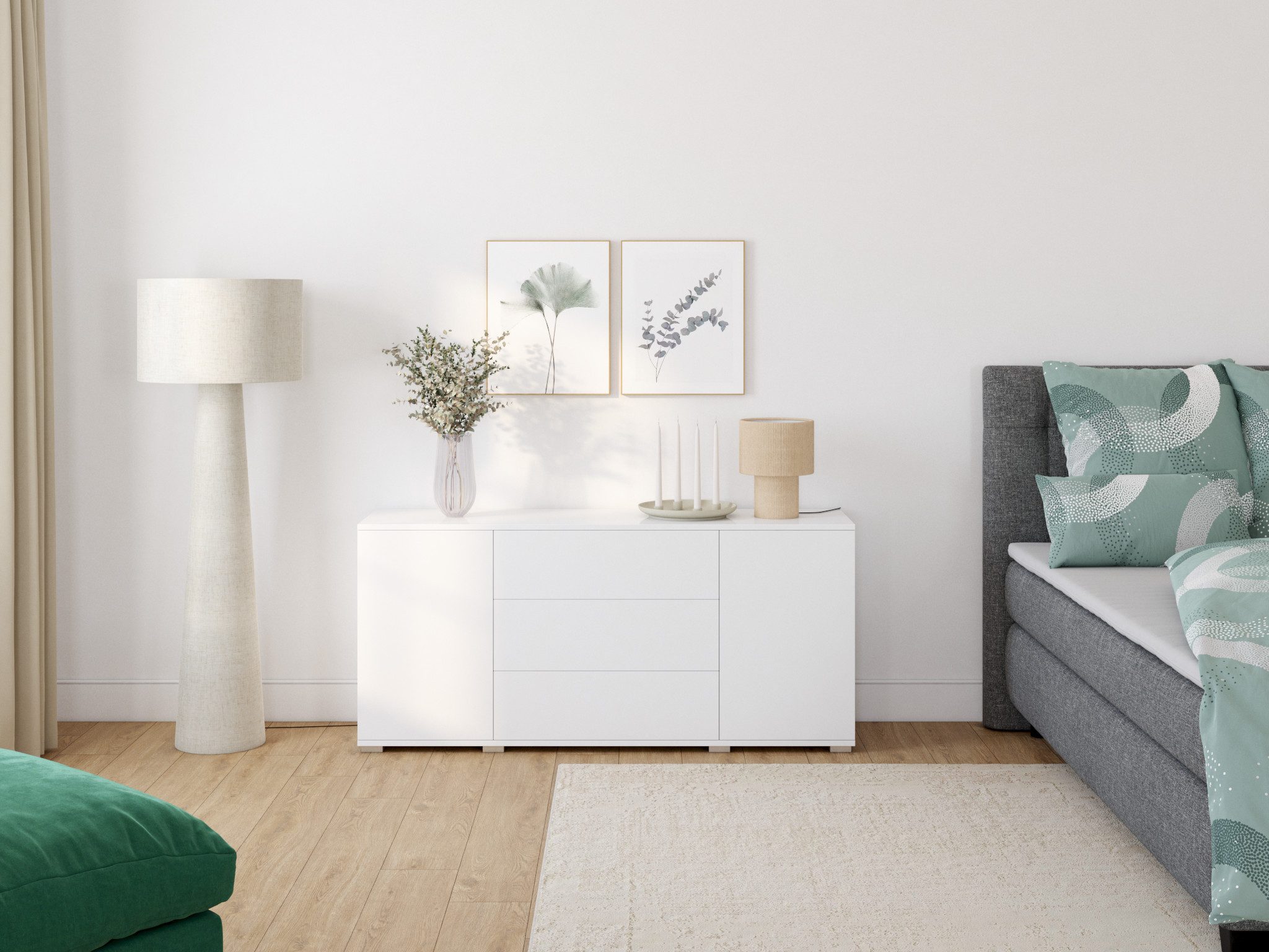 LeGer Home by Lena Gercke Staande lamp Lienne Textiel lamp, hoogte 143 cm, Ø 50 cm (1 stuk)