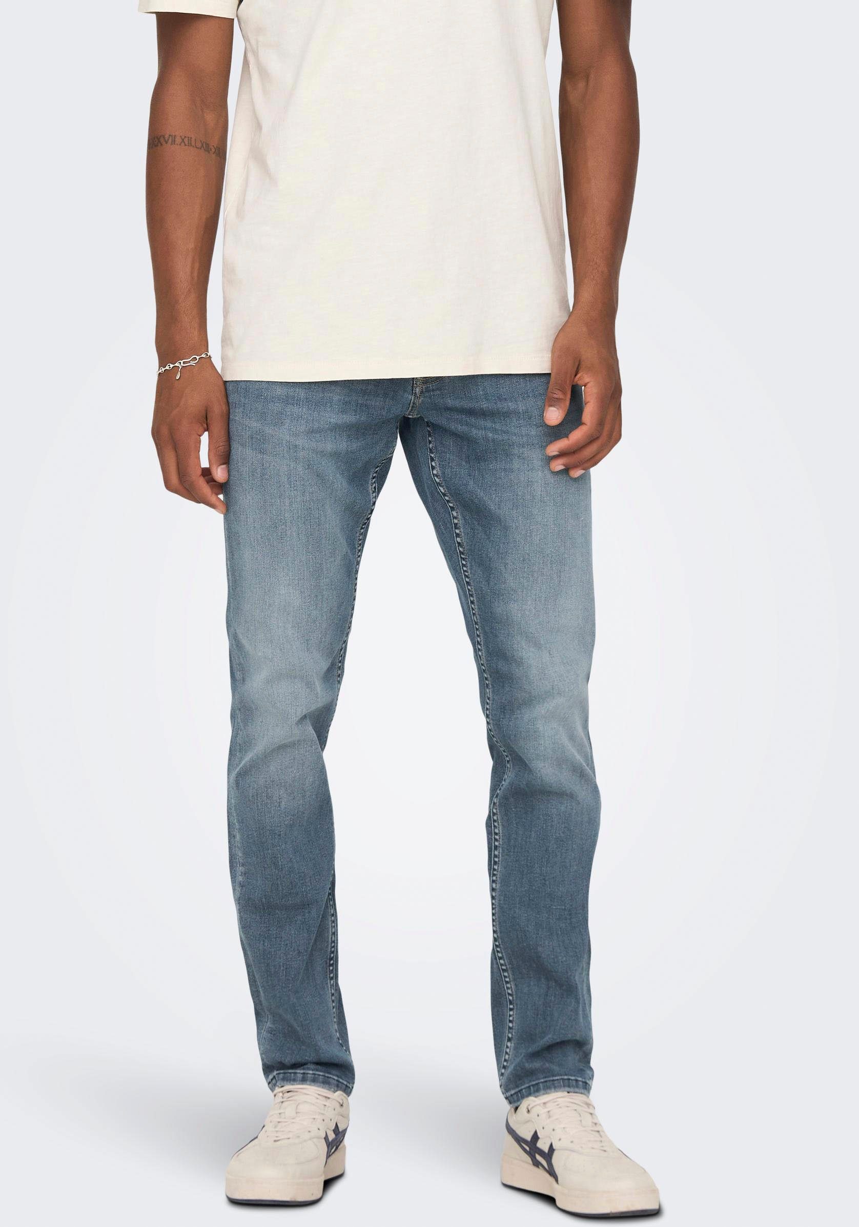 ONLY & SONS Slim fit jeans OS ONSLOOM SLIM BLUE GREY 40 heren slim fit jeans maat 34 blauw