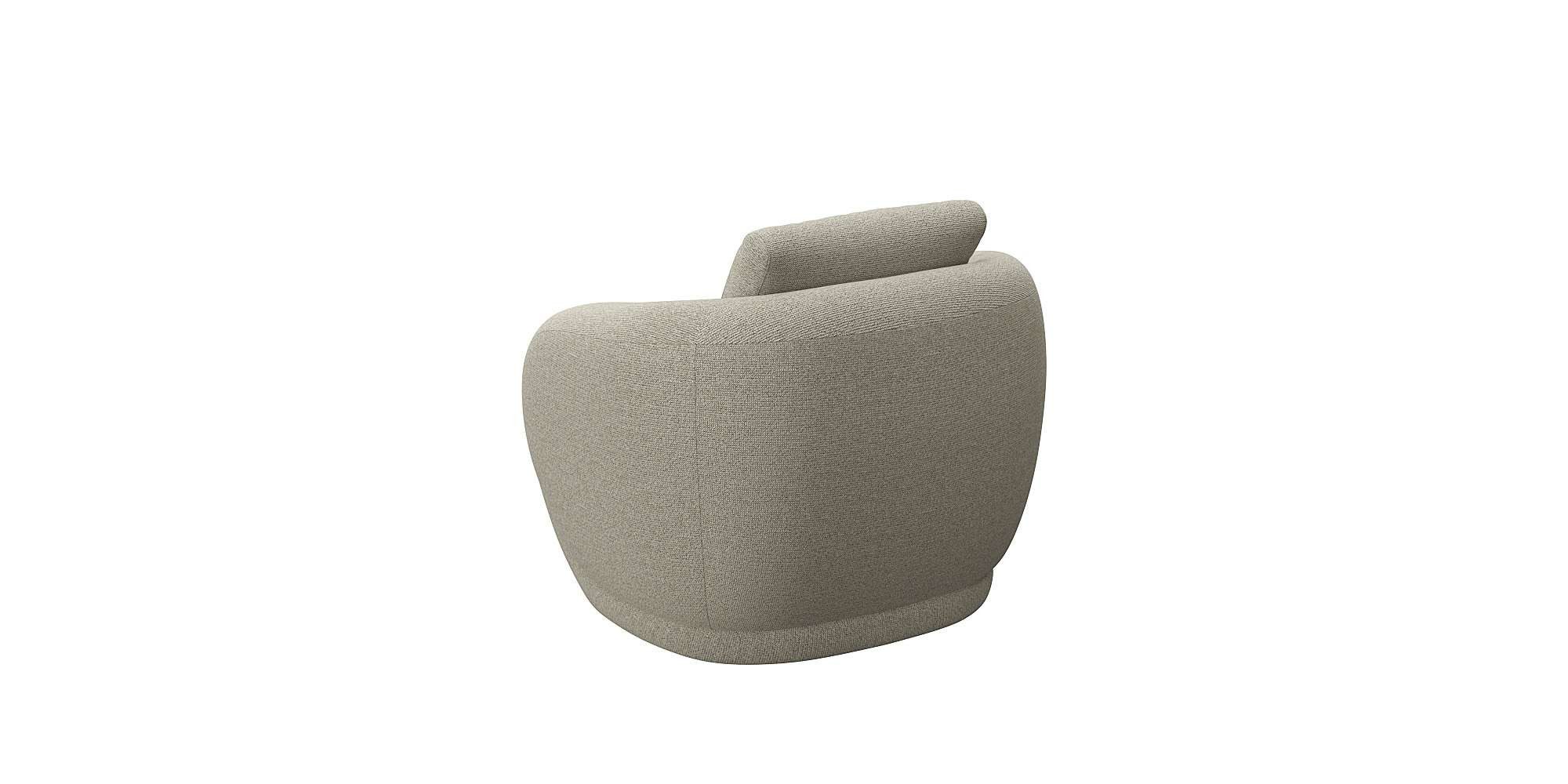 FLEXLUX Fauteuil Torino, rond, draaibaar, eenpersoonsbank, fauteuil, Modern, organisch fauteuilontwerp, koudschuim, golfvering