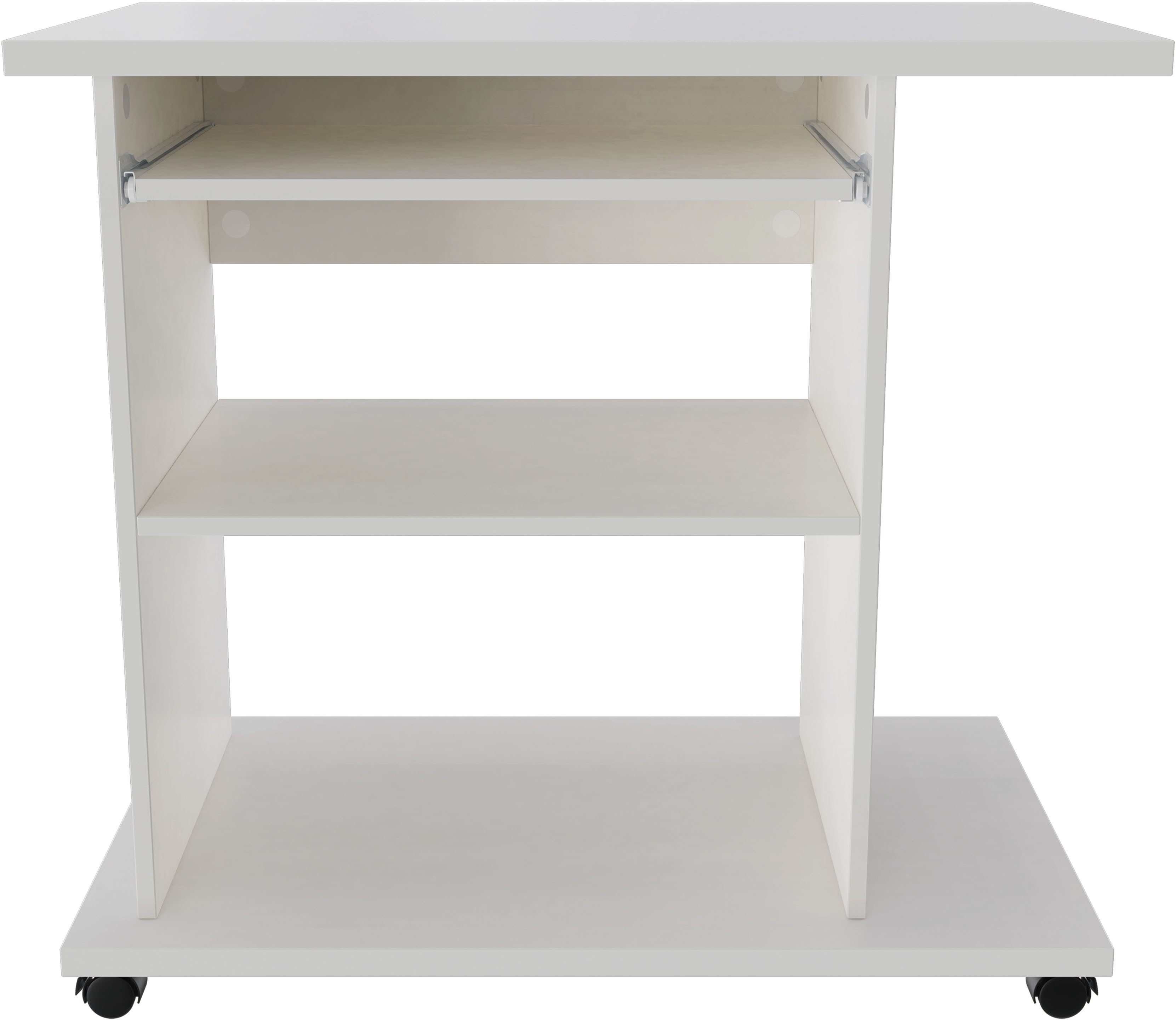 INOSIGN Pc-bureau LOKVE, Laptoptisch, Bureau, rollend, toetsenborduitrek, torenvak, printervak, hoogte 75 cm