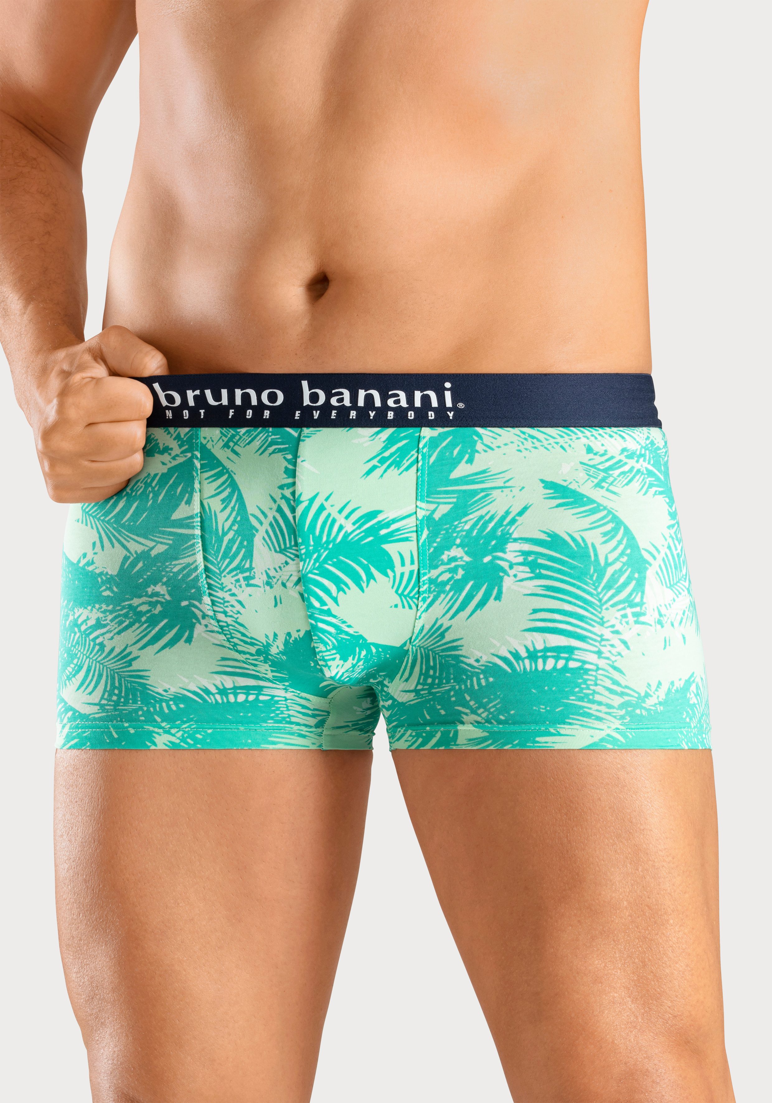 Bruno Banani Boxershort voor heren met palmprint en effen van katoenmix (4 stuks Set van 4)