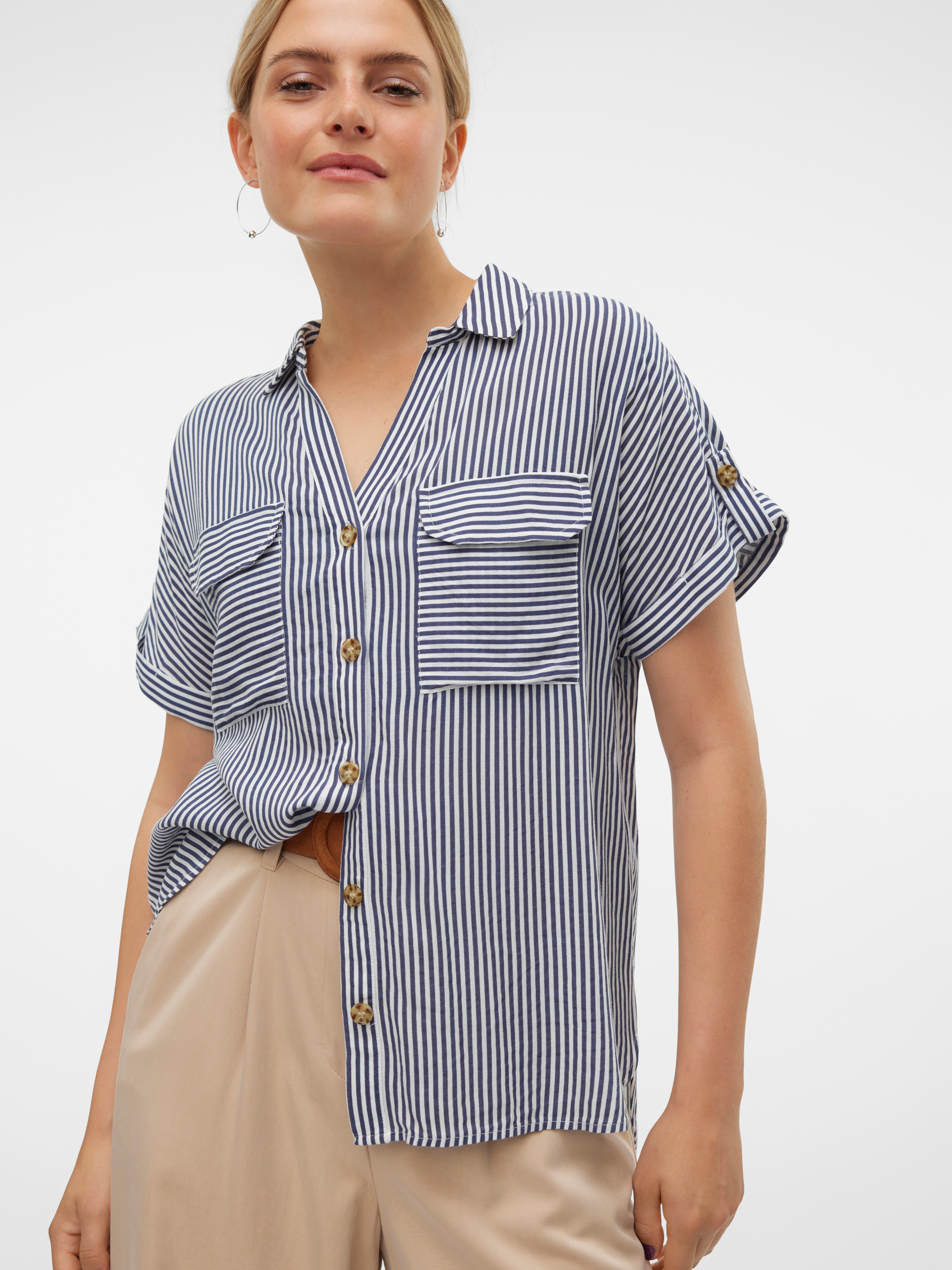 Vero Moda Overhemdblouse VMBUMPY S/S SHIRT WVN GA NOOS