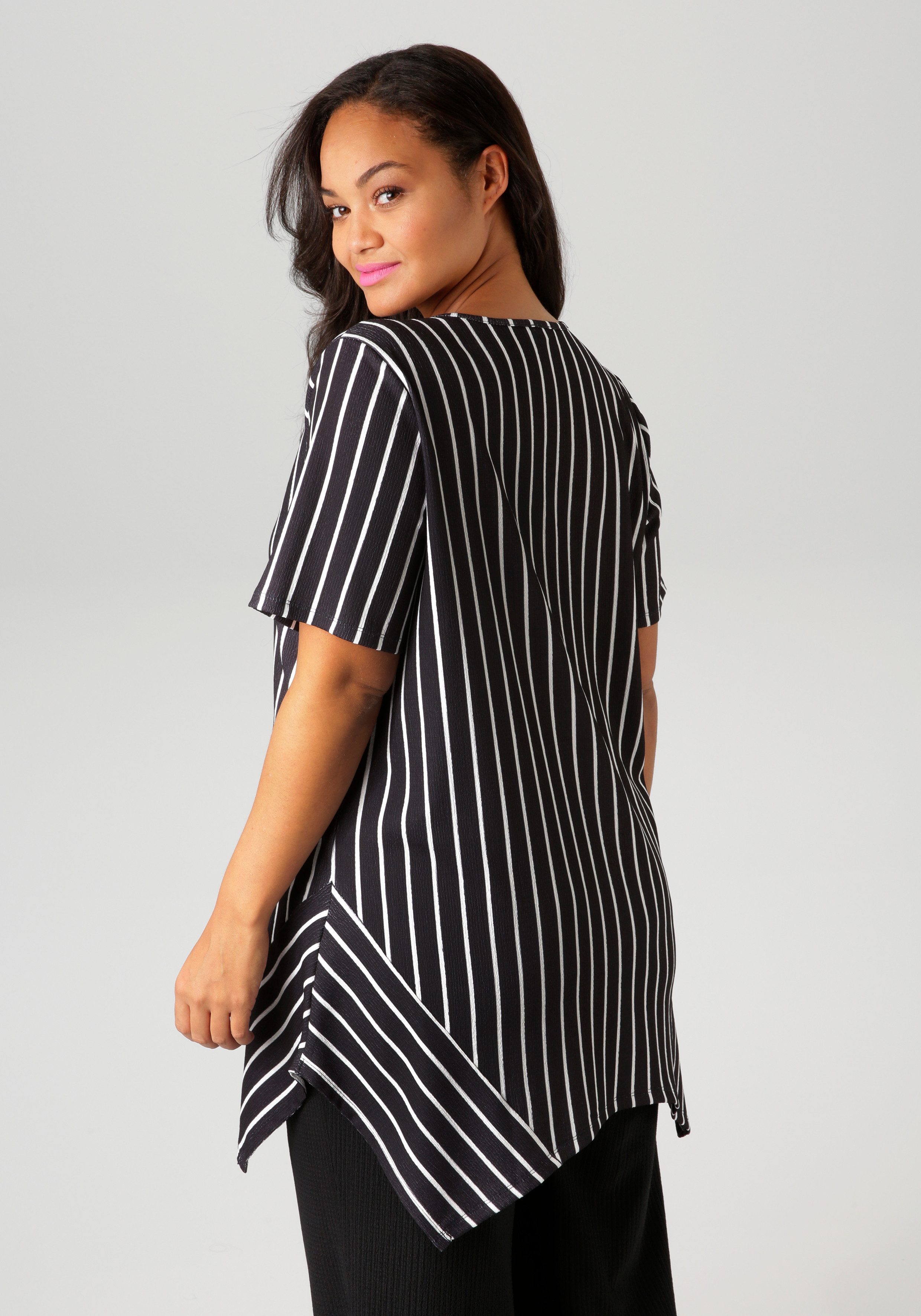 Aniston PLUS Shirt met subtiele streep-look structuur