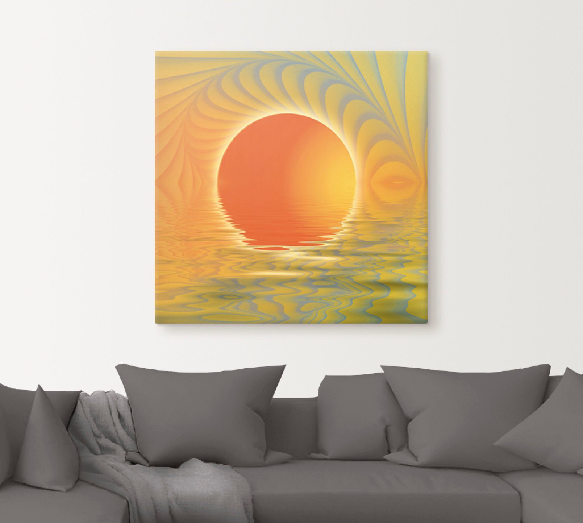 Artland Artprint Abstracte zonsondergang als artprint op linnen, poster in verschillende formaten maten