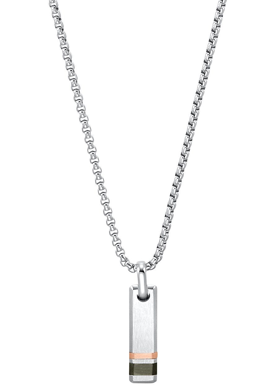 s.Oliver Ketting met hanger 2032549 met zirkoon (synthetisch) heren kettingen & hangers zilver