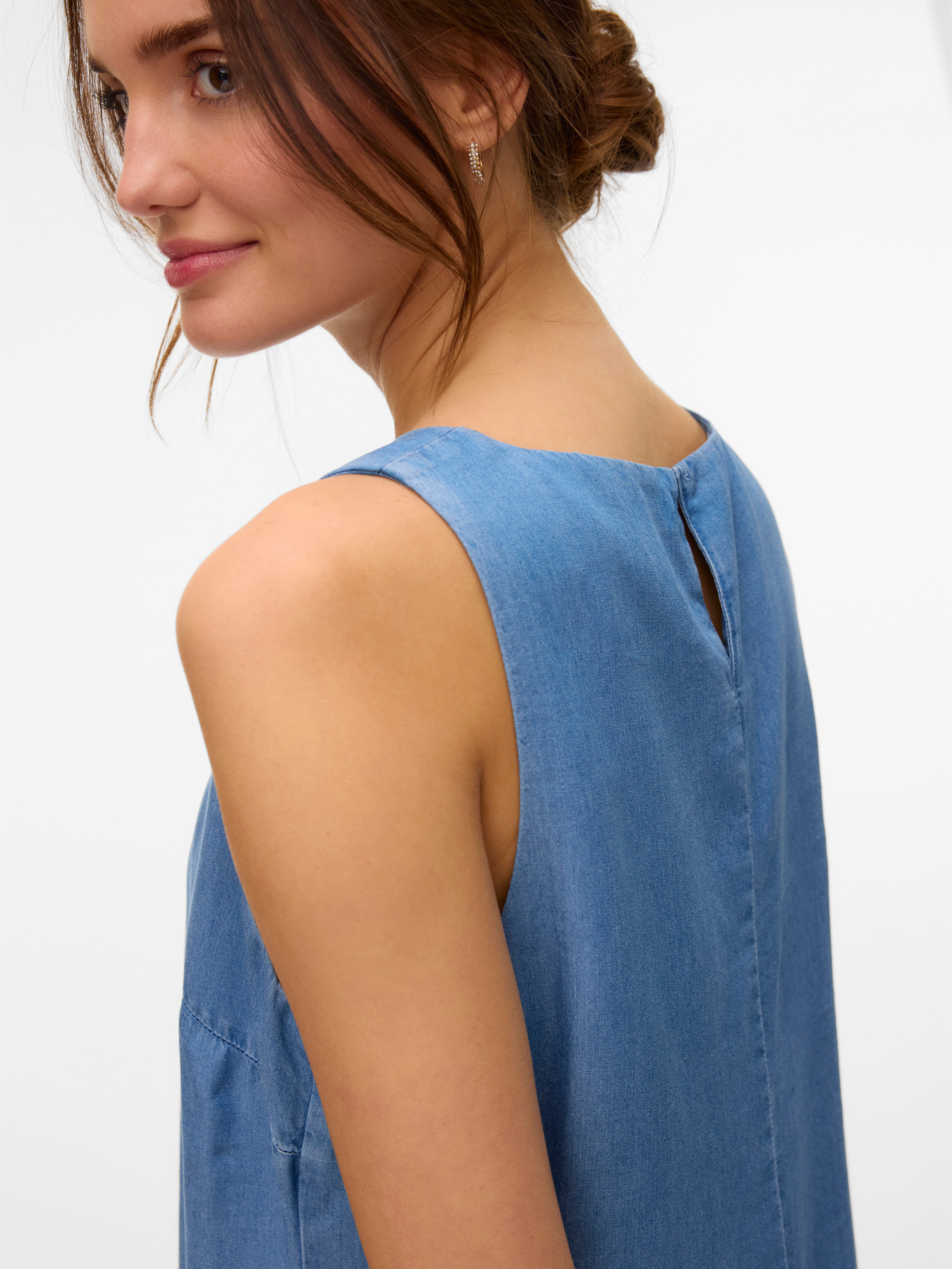 Vero Moda Maxi-jurk VMFLEUR SL SHORT TENCEL DRESS GA