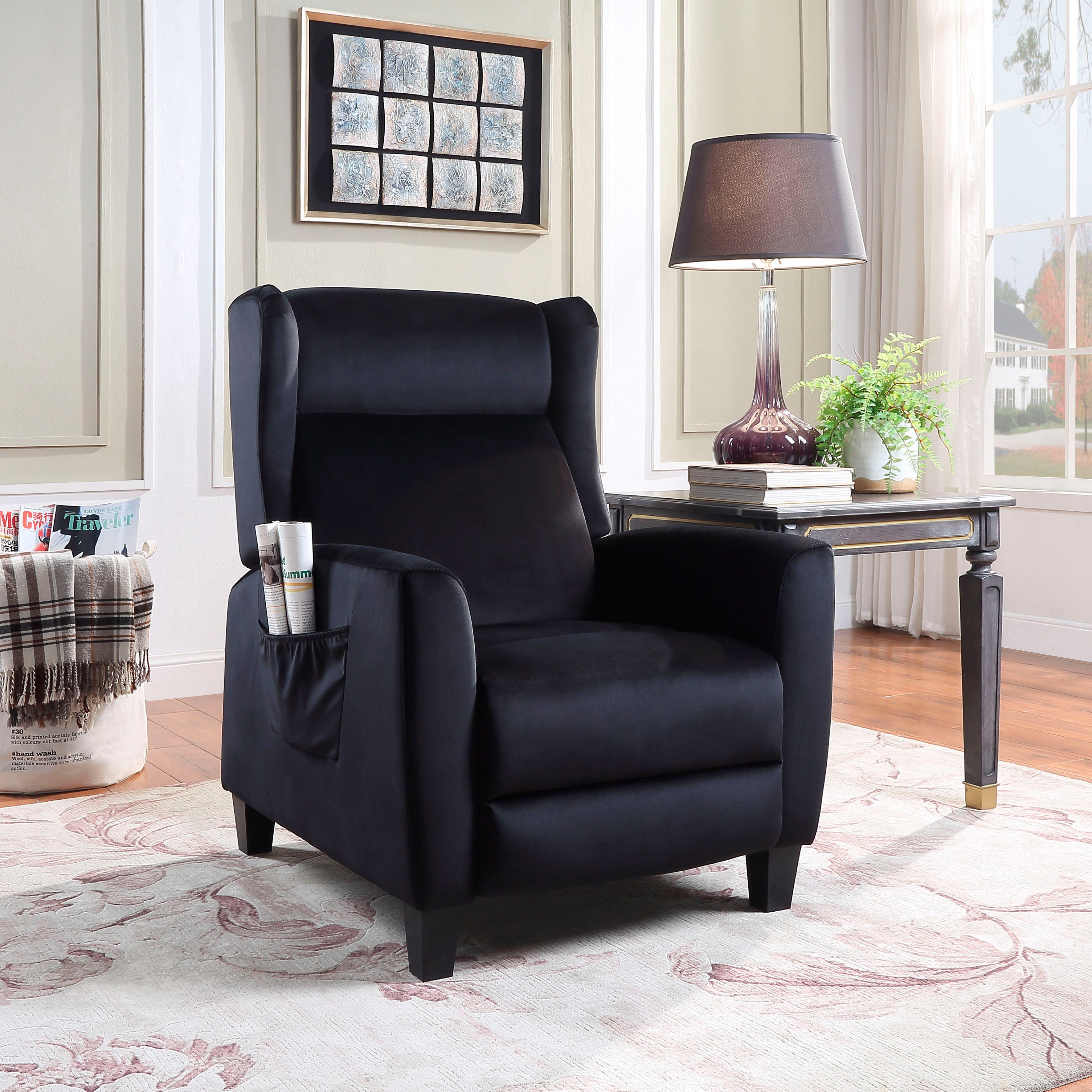 ATLANTIC home collection Relaxfauteuil Timo klassieke oorfauteuil met relaxfunctie en praktisch zijvak