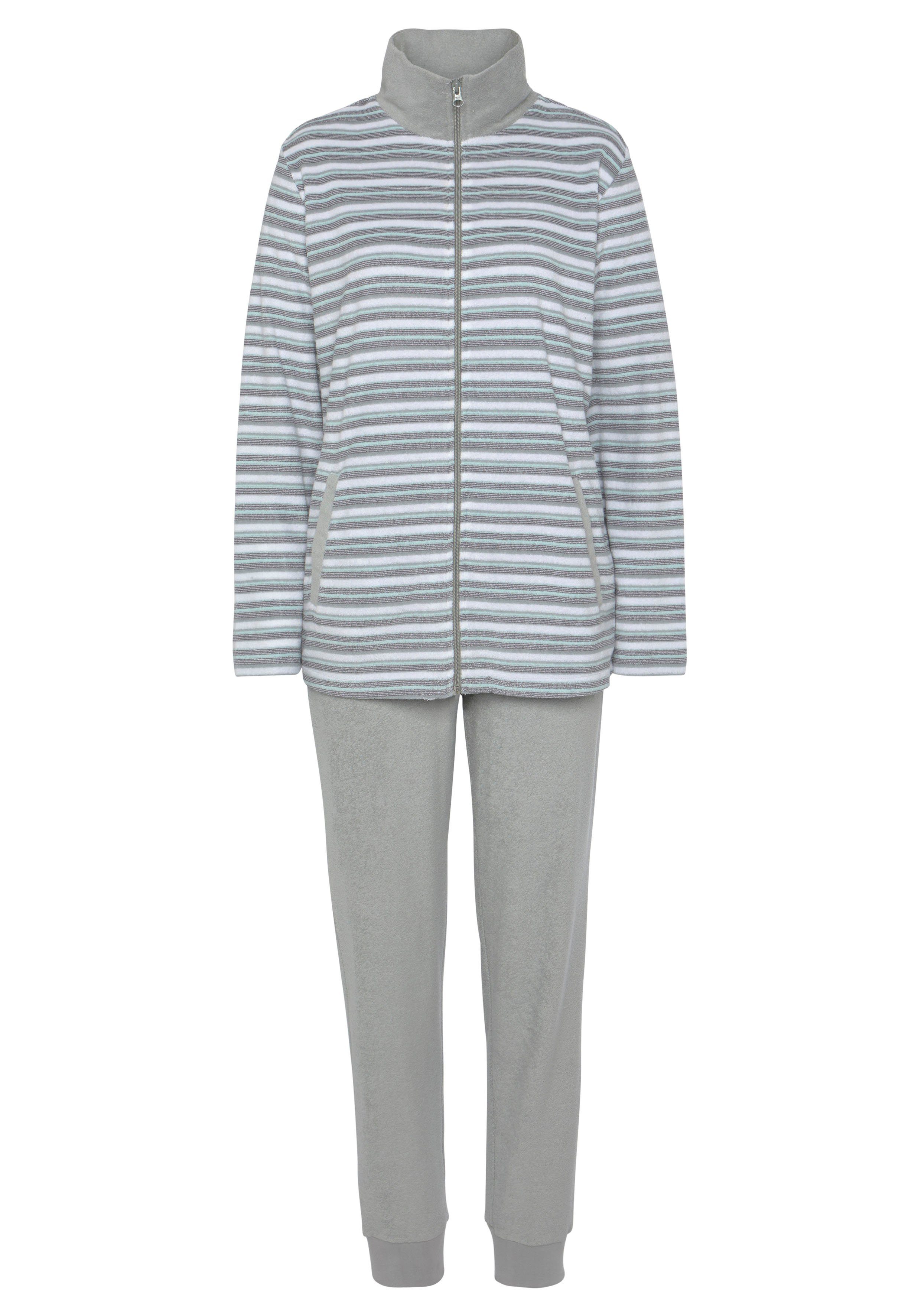 Vivance Dreams Pyjama van zachte frotté met rits (2-delig)