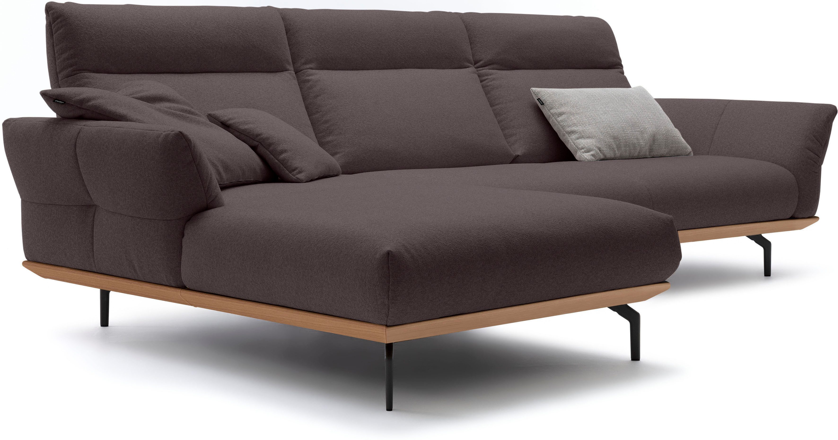 Creation BY ROLF BENZ Hoekbank CR.460 Sokkel in eiken, onderstel in umbra grijs, breedte 318 cm