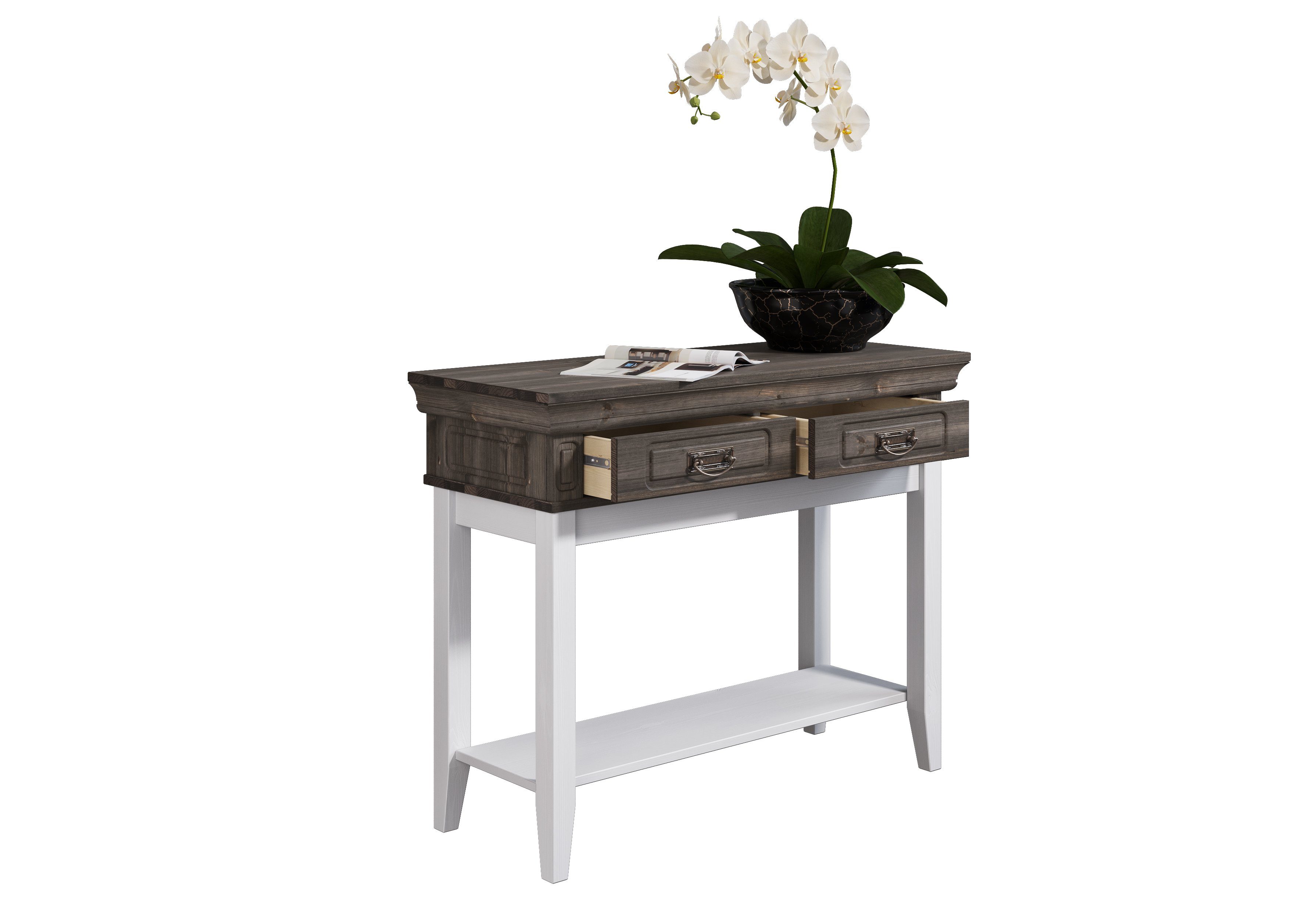 Home affaire Sidetable Vinales Van massief grenen, met freeswerk