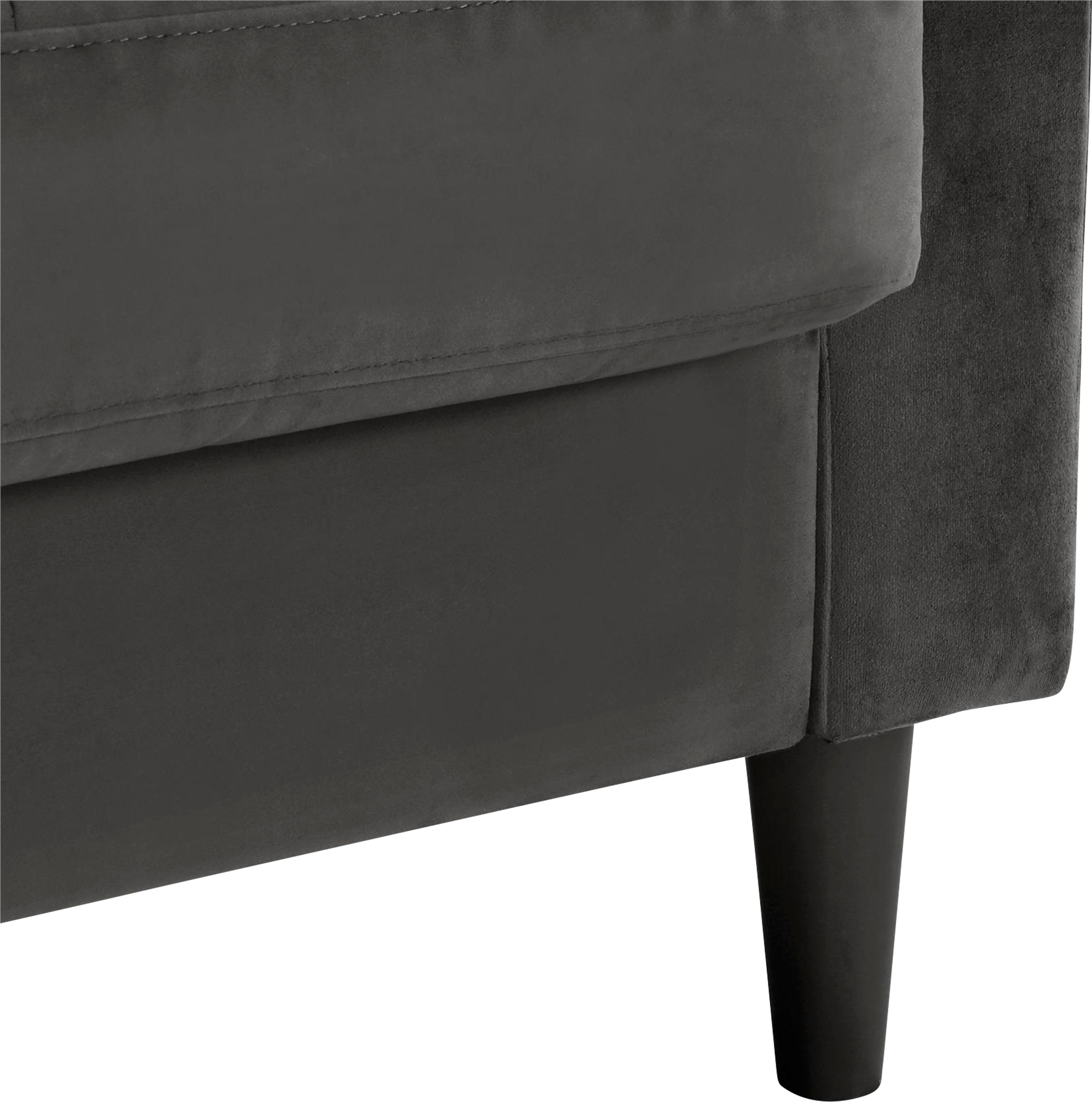 CosmoLiving by Cosmopolitan Hoekbank Strummer, L-vorm van veloursstof, ottomane aan beide kanten te monteren, zithoogte 46 cm (1 stuk)