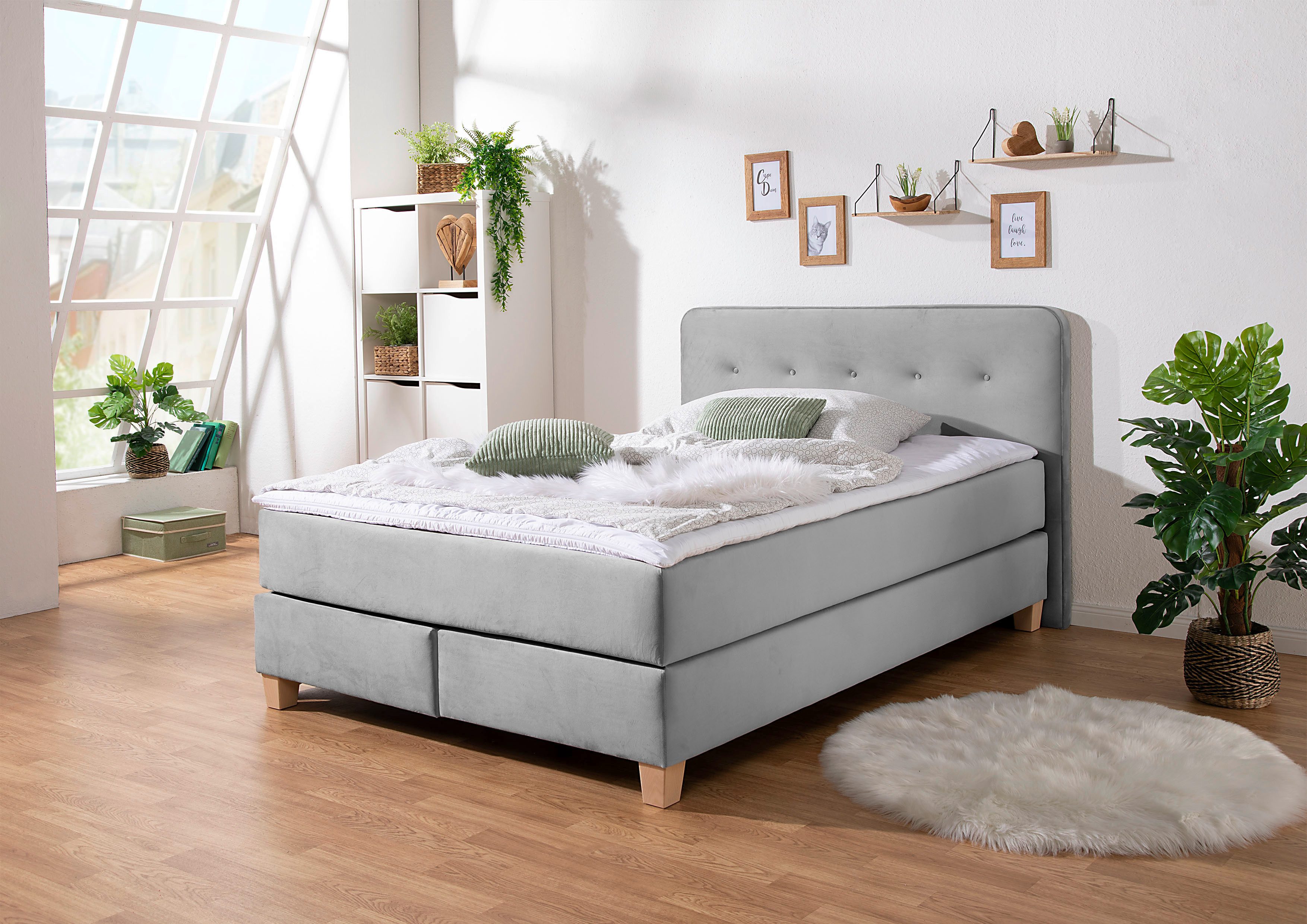 Home affaire Boxspring Fargo in extra lang 220 cm, met topmatras, 3 uitvoeringen, 4, breedten