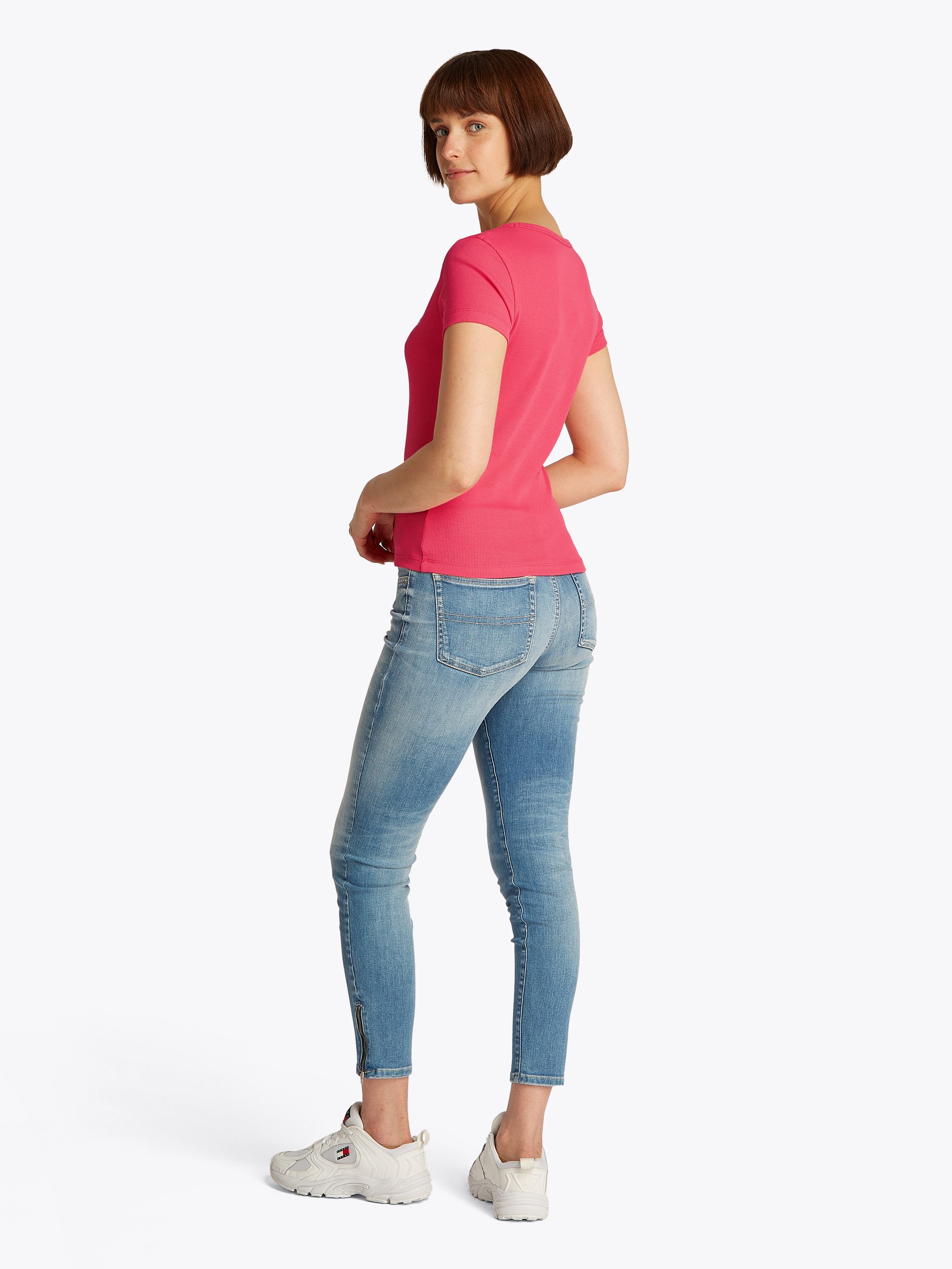 TOMMY JEANS T-shirt TJW SLIM ESSENTIAL RIB V SS