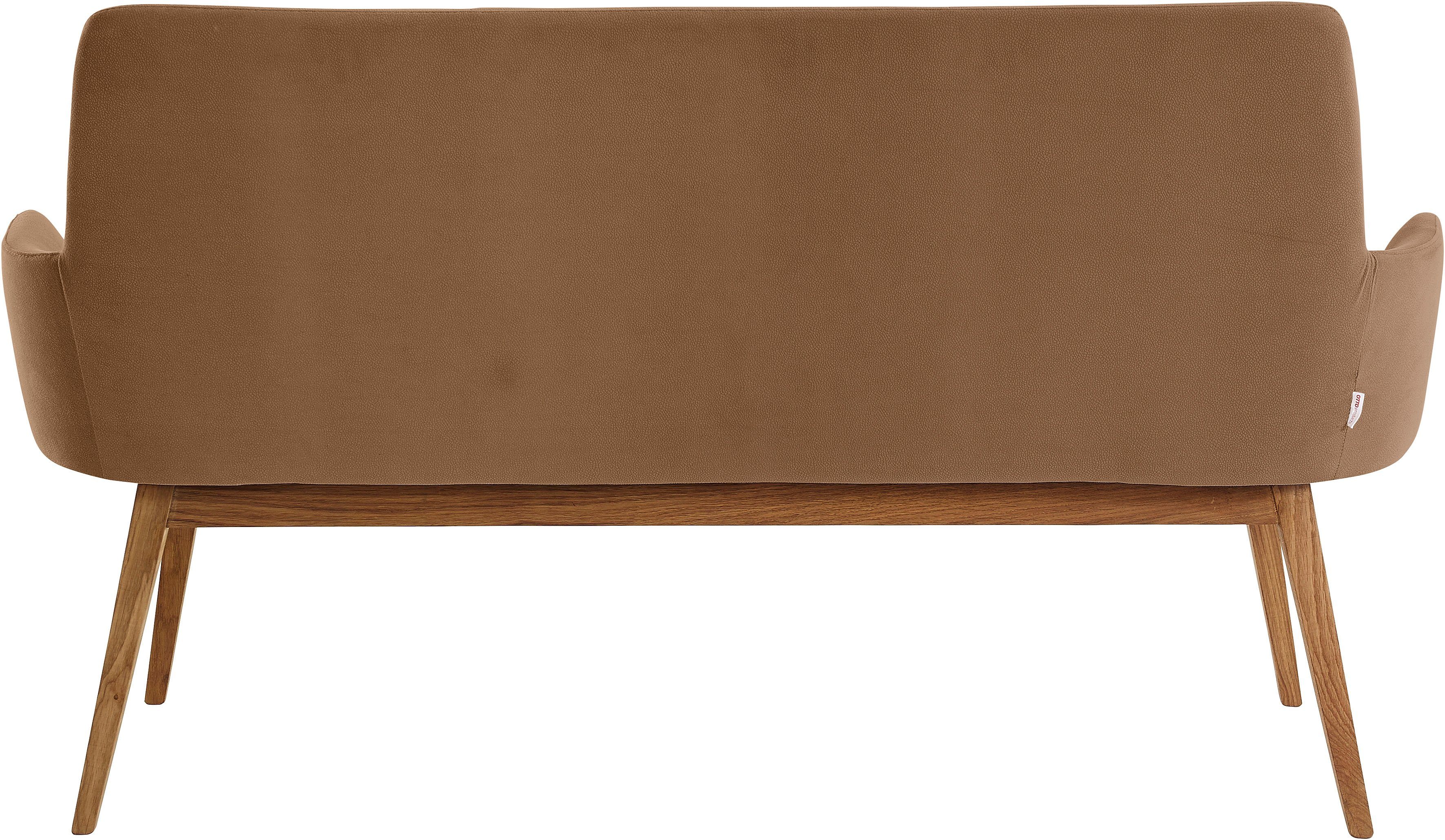 OTTO products Zitbank Alessja Breedte 160 cm, bekleding van microvezel, frame van eiken massief hout (1 stuk)