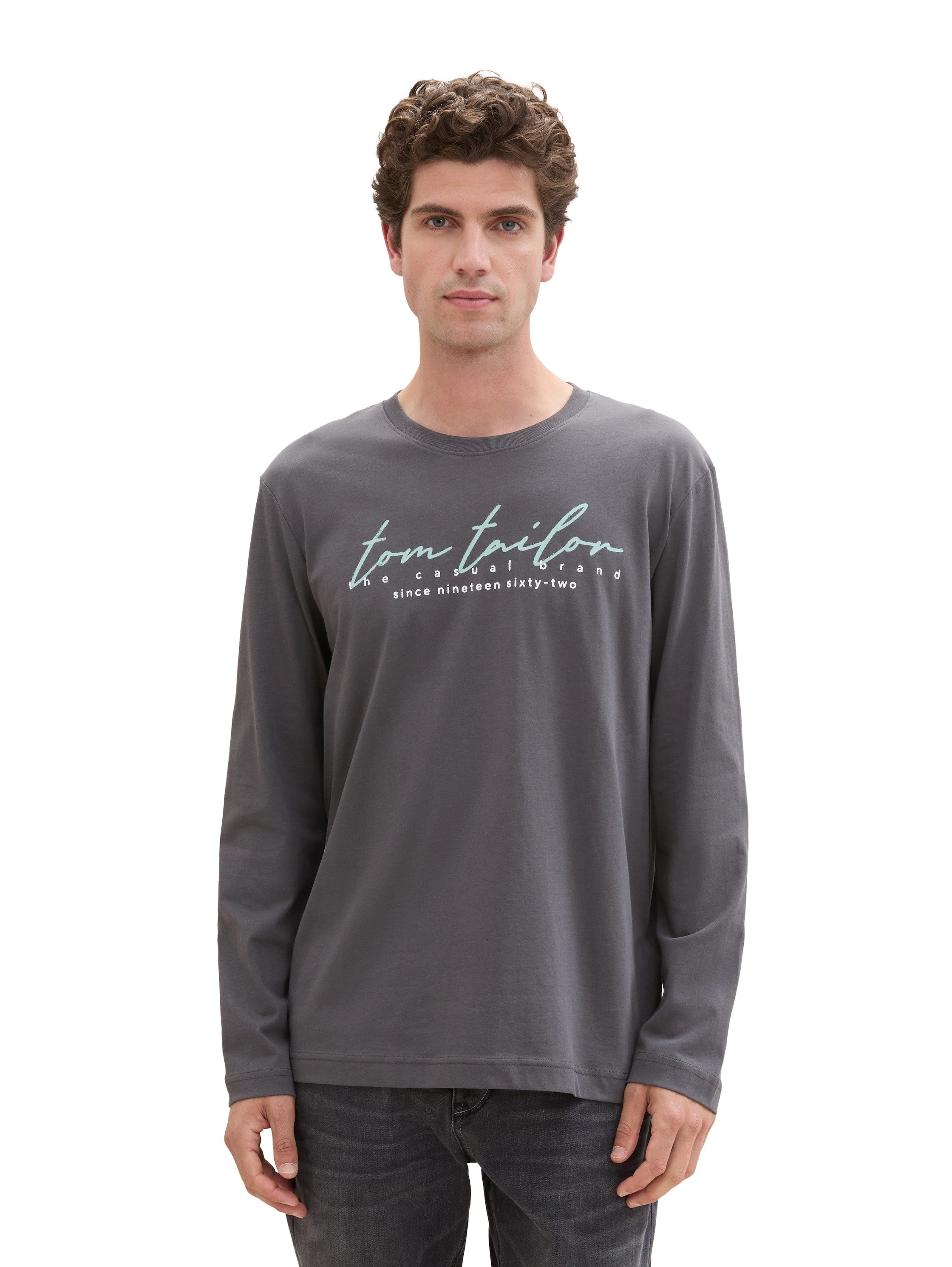 Tom Tailor Shirt met lange mouwen met logoprint